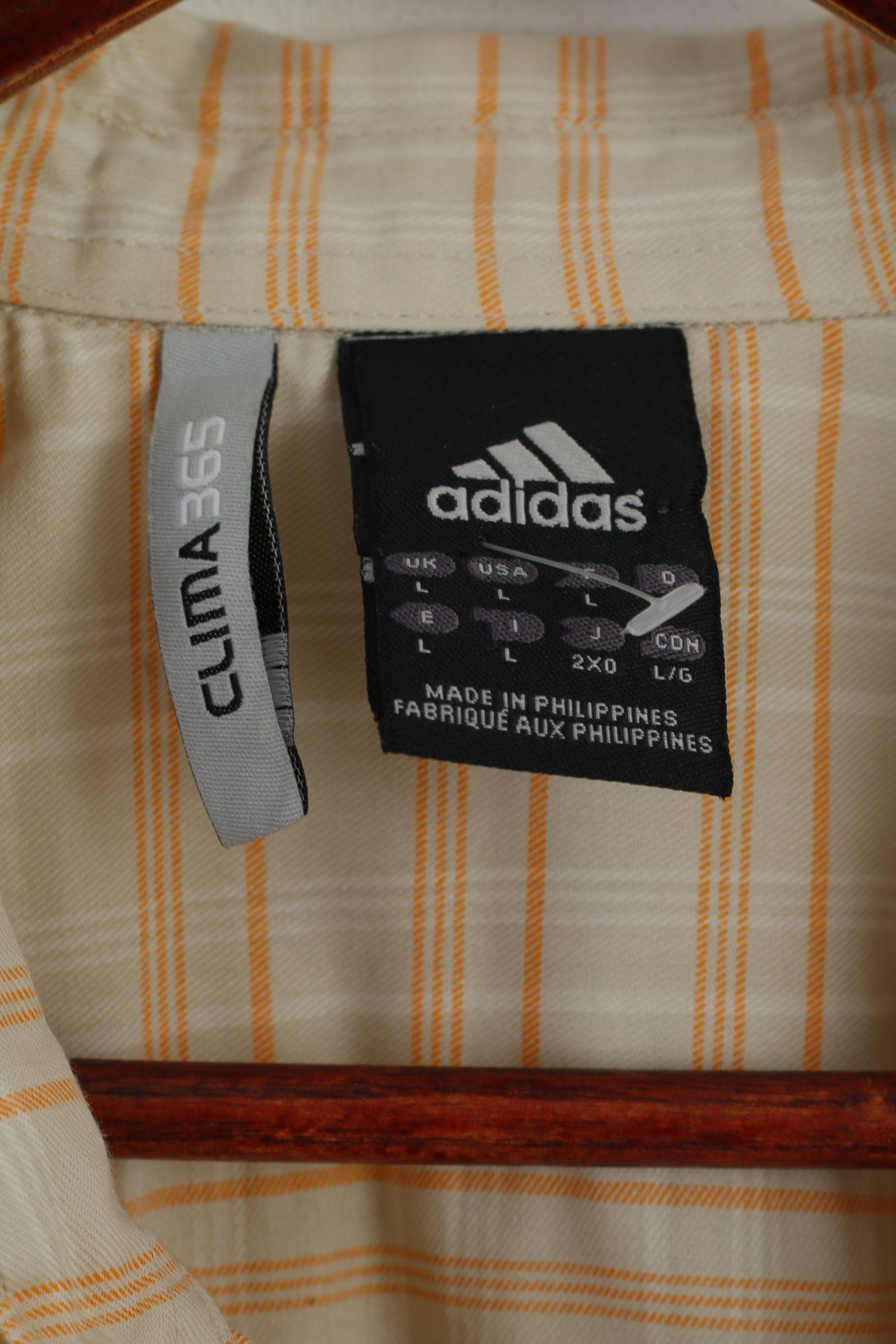 Adidas Men L Chemise décontractée Beige Poches Trekking Outdoor Coton Mélange Boutons Top