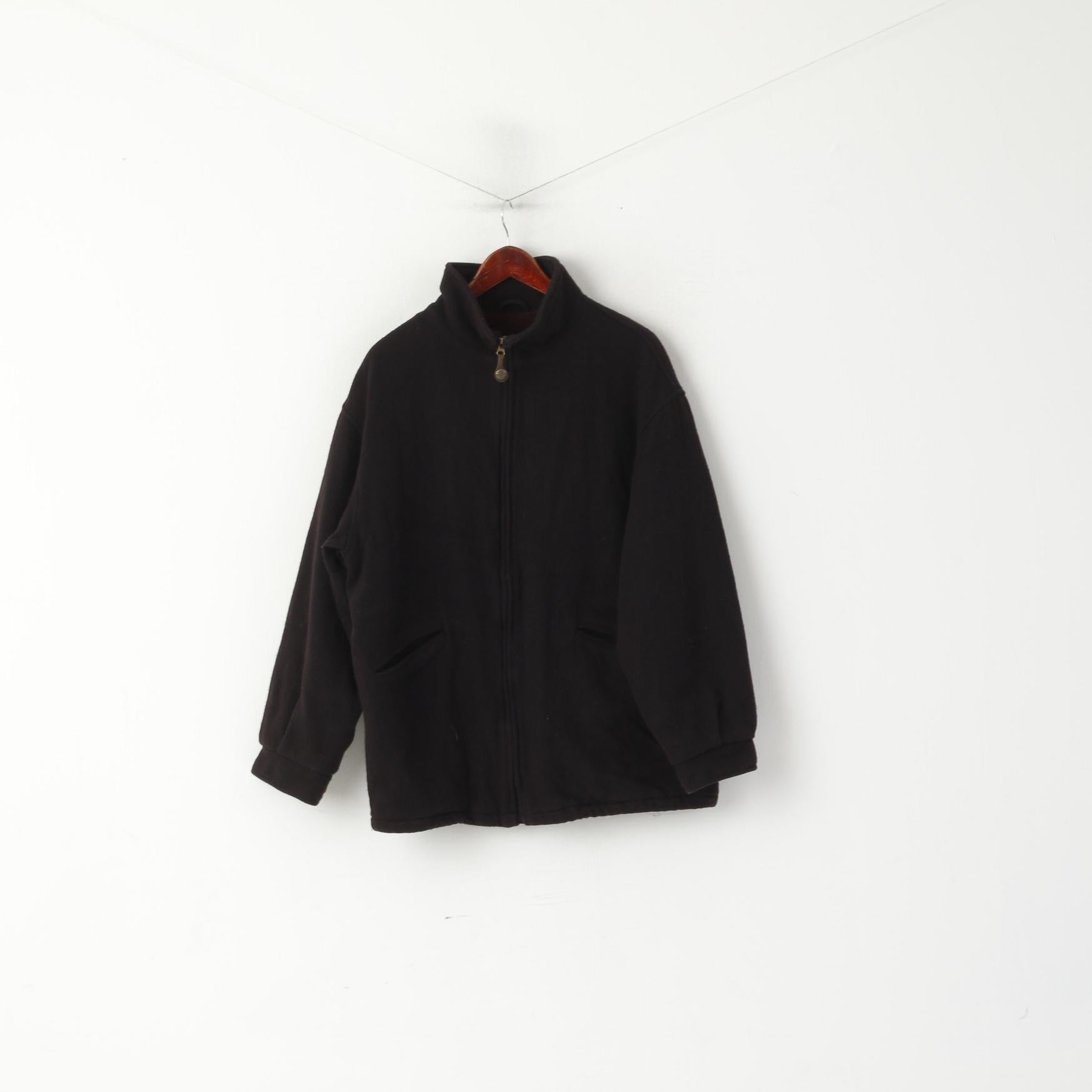 Gant USA Men L Jacket Navy Wool New Haven Bomber Full Zipper Haut classique