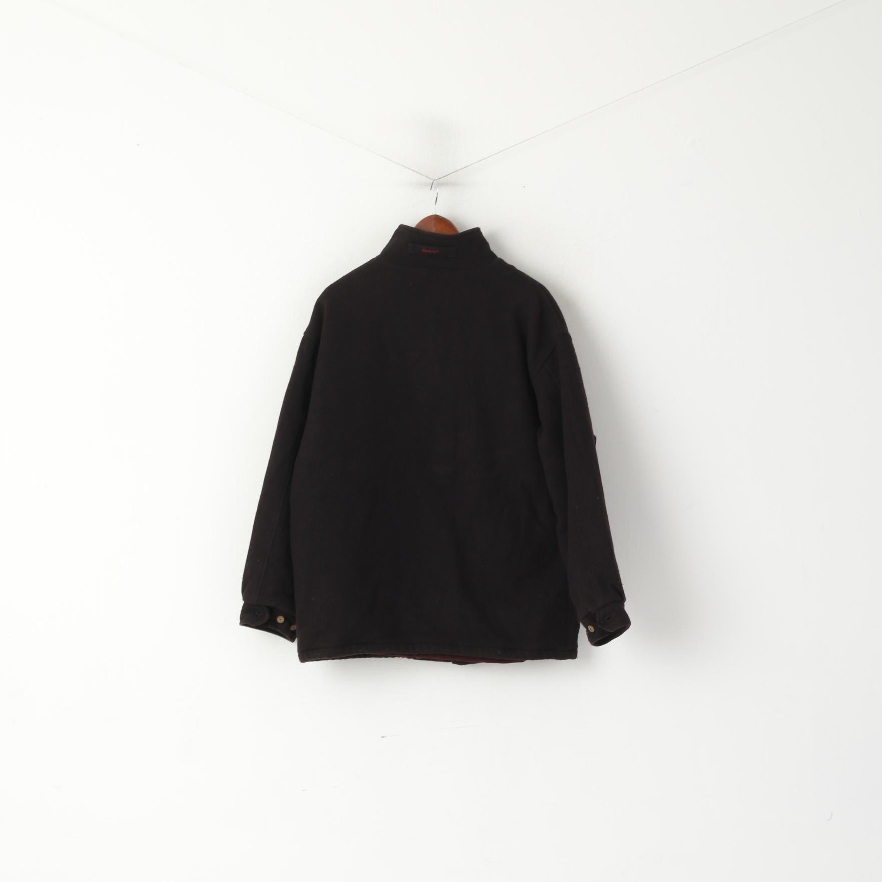 Gant USA Men L Jacket Navy Wool New Haven Bomber Full Zipper Haut classique