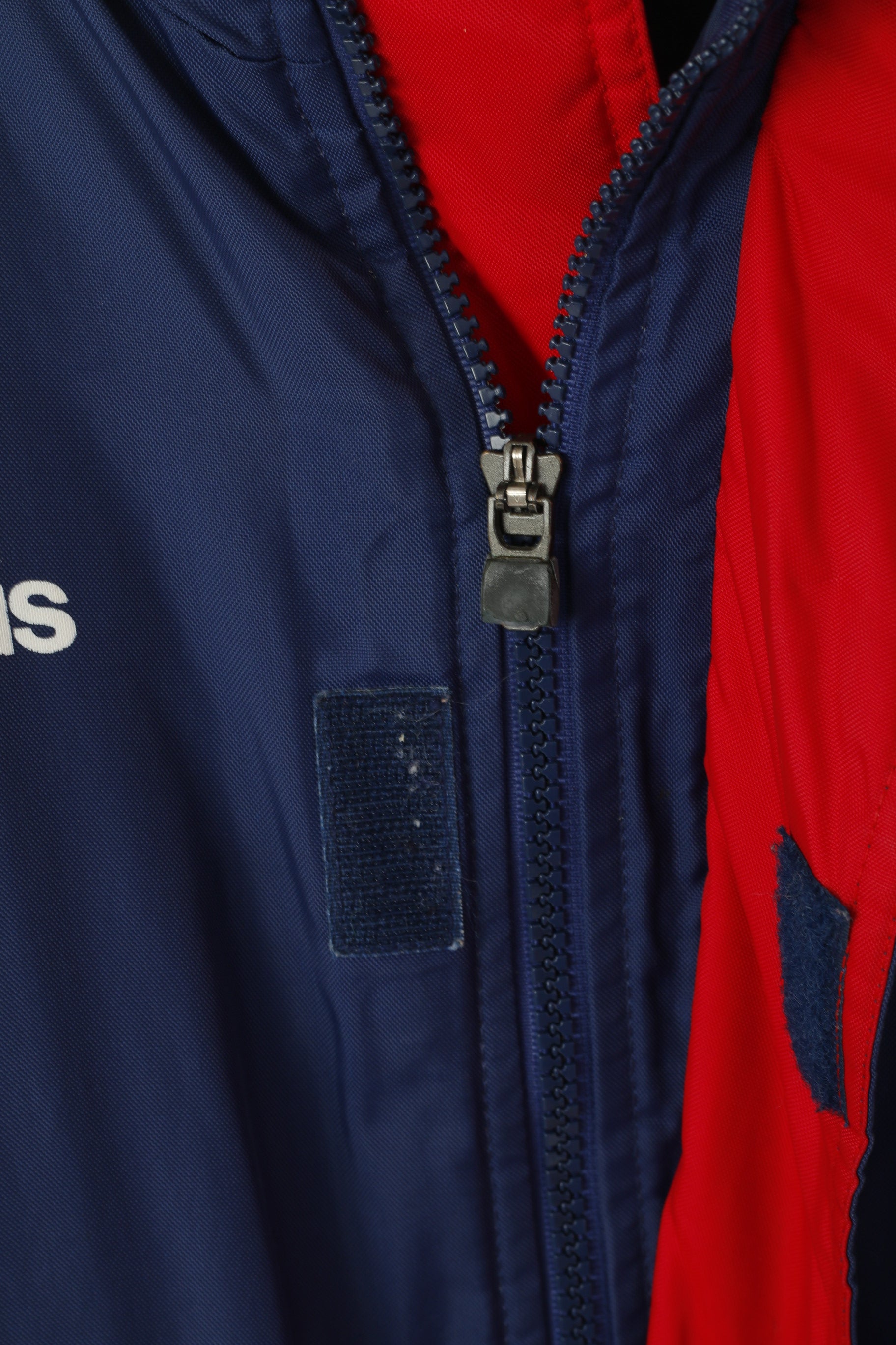Adidas Homme S 168 Veste Vintage Bleu Rouge Rembourré Nylon Imperméable 01's Parka
