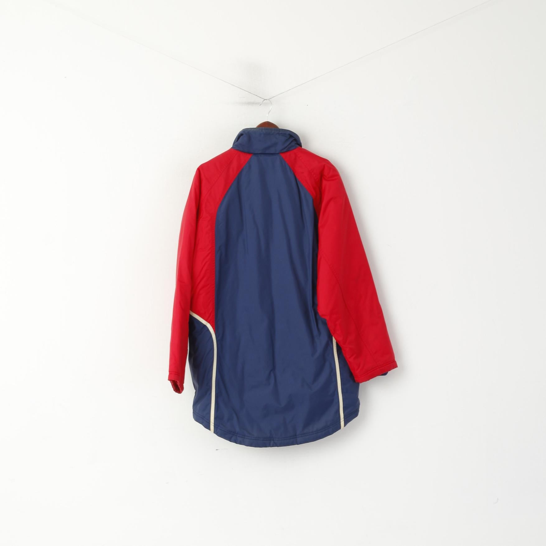 Adidas Homme S 168 Veste Vintage Bleu Rouge Rembourré Nylon Imperméable 01's Parka