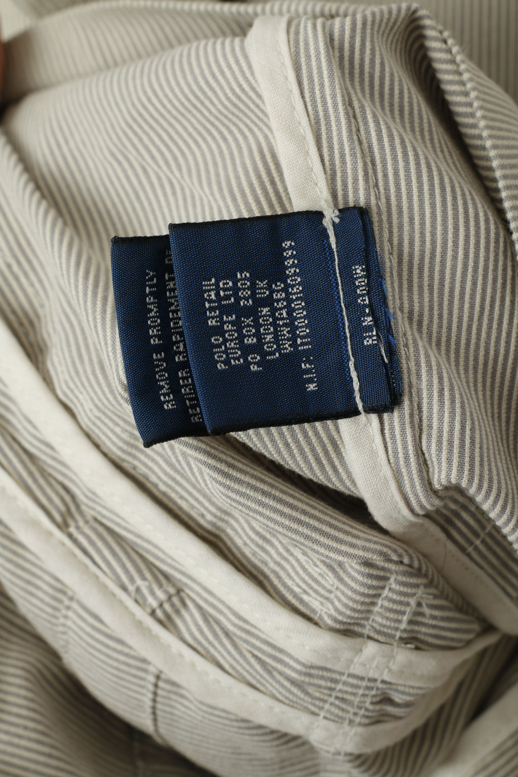 Giacca da tasca casual leggera in cotone a righe grigie da donna Ralph Lauren 8 S