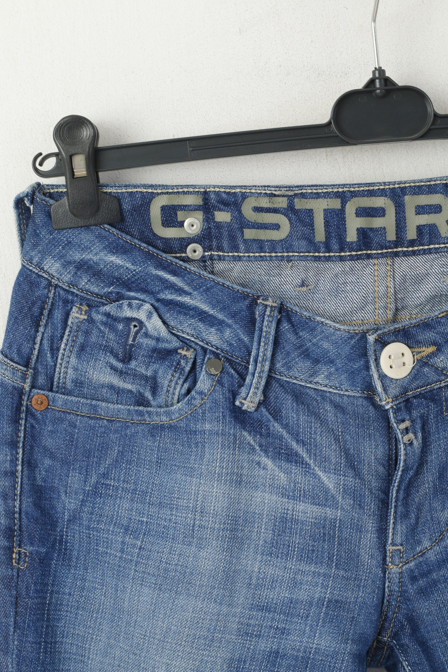 G-Star Raw Women 28 Jeans Trousers Blue Cotton Corvet Straight Denim Pants