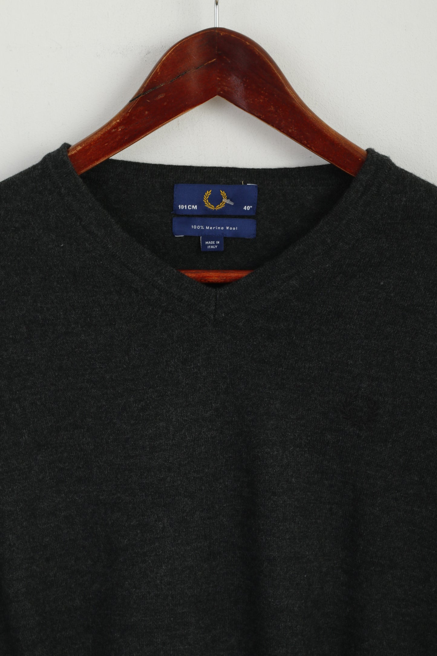 Fred Perry Boys 101cm 40" 12 Age Jumper Grey Merino Wool Classic Sweater