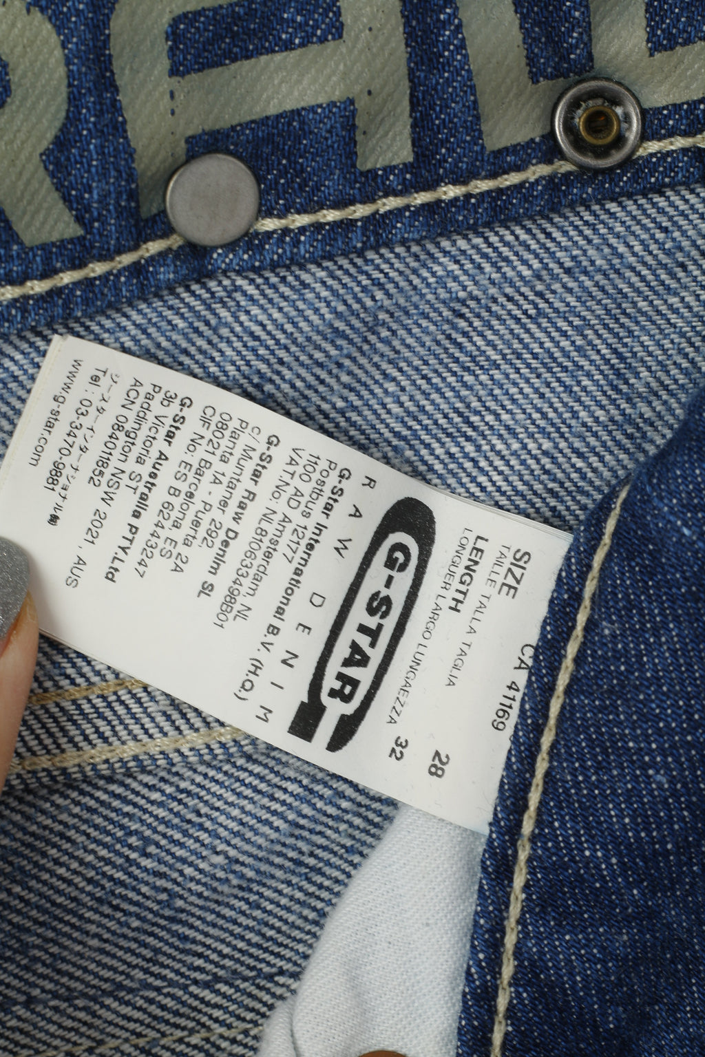 G-Star Raw Women 28 Jeans Trousers Blue Cotton Corvet Straight Denim Pants