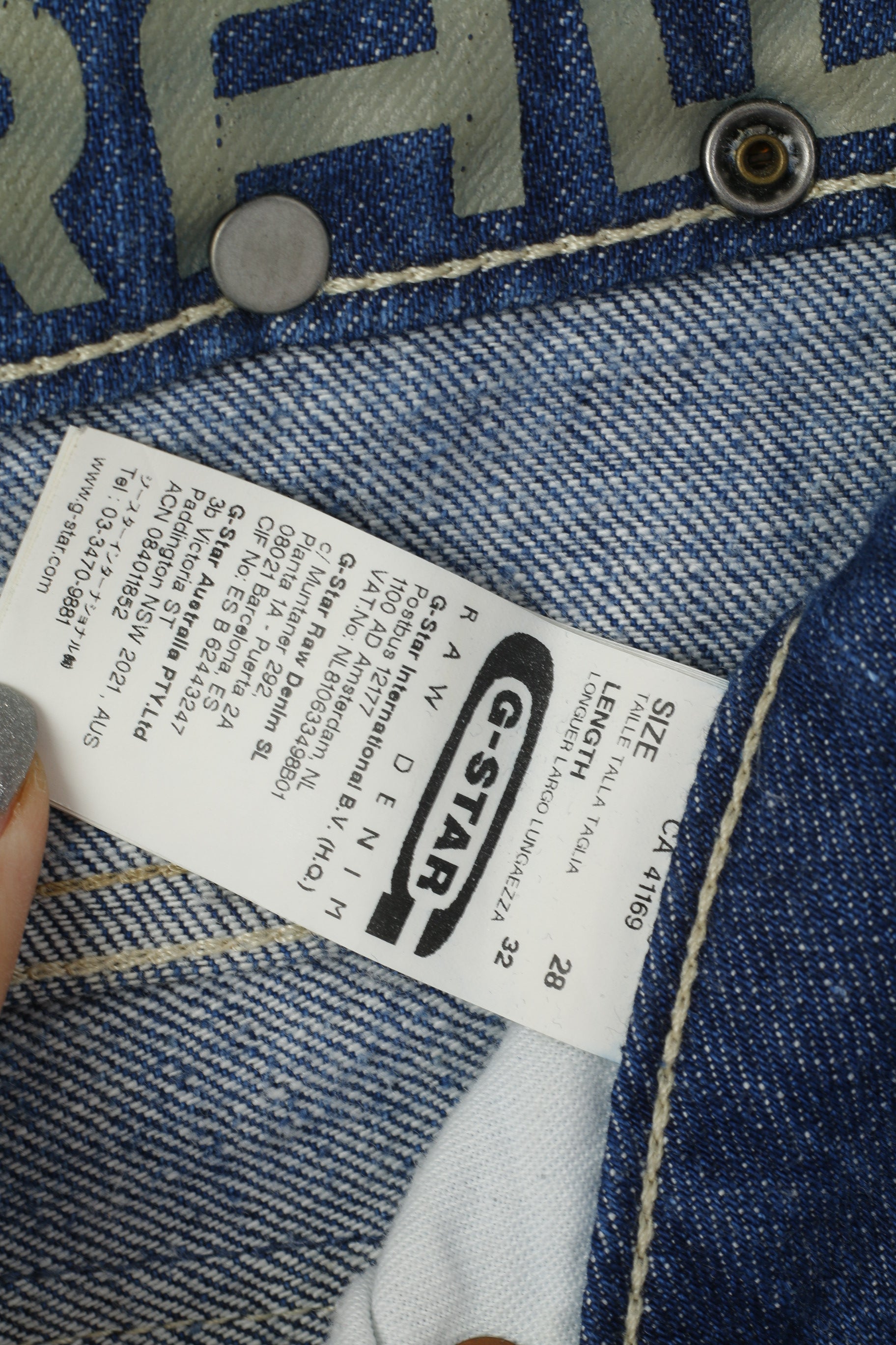 G-Star Raw Women 28 Jeans Trousers Blue Cotton Corvet Straight Denim Pants