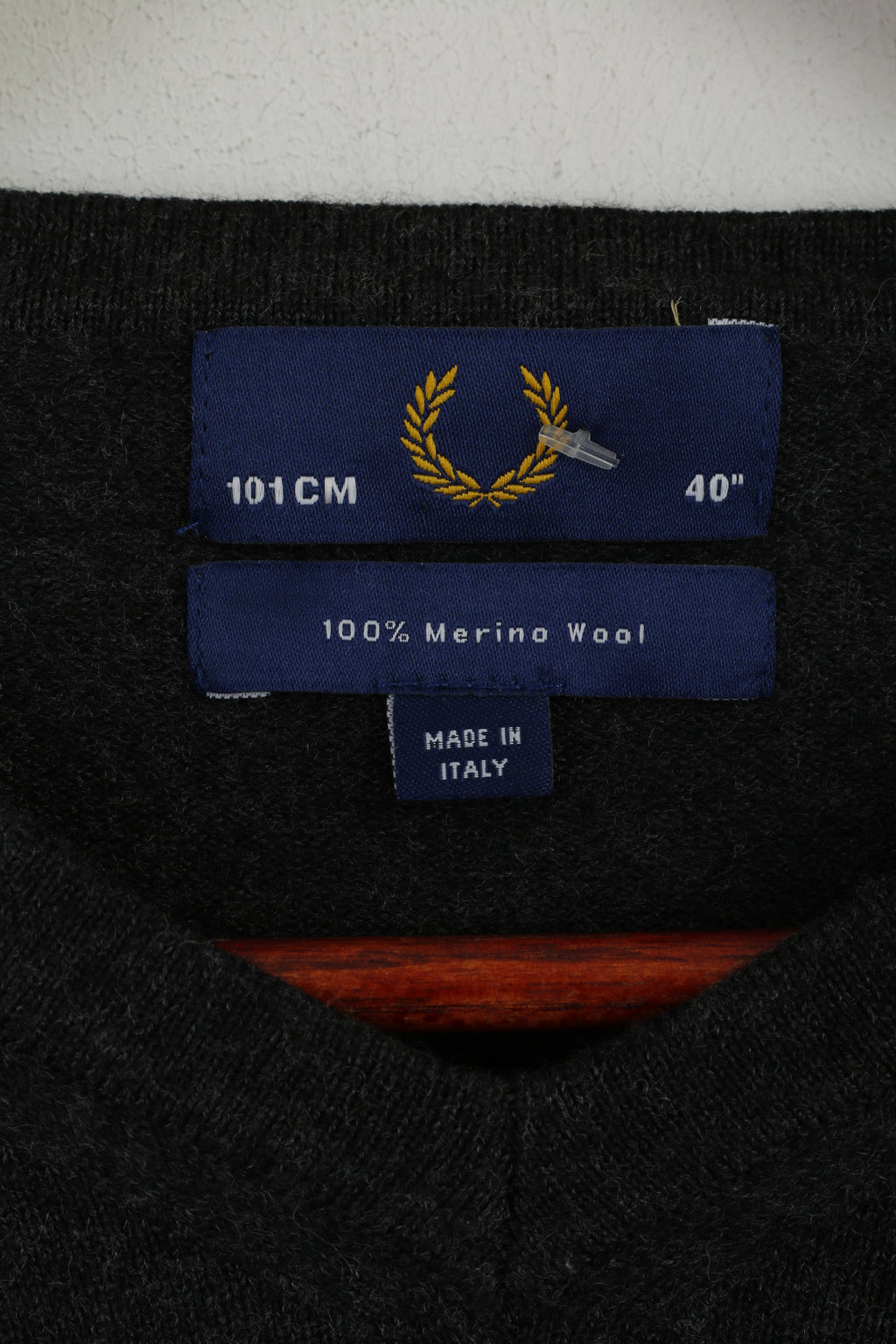 Fred Perry Boys 101cm 40" 12 Age Jumper Grey Merino Wool Classic Sweater