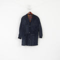 Great Outdoors Veste 38 L en cuir bleu marine brillant avec épaulettes vintage pour femme