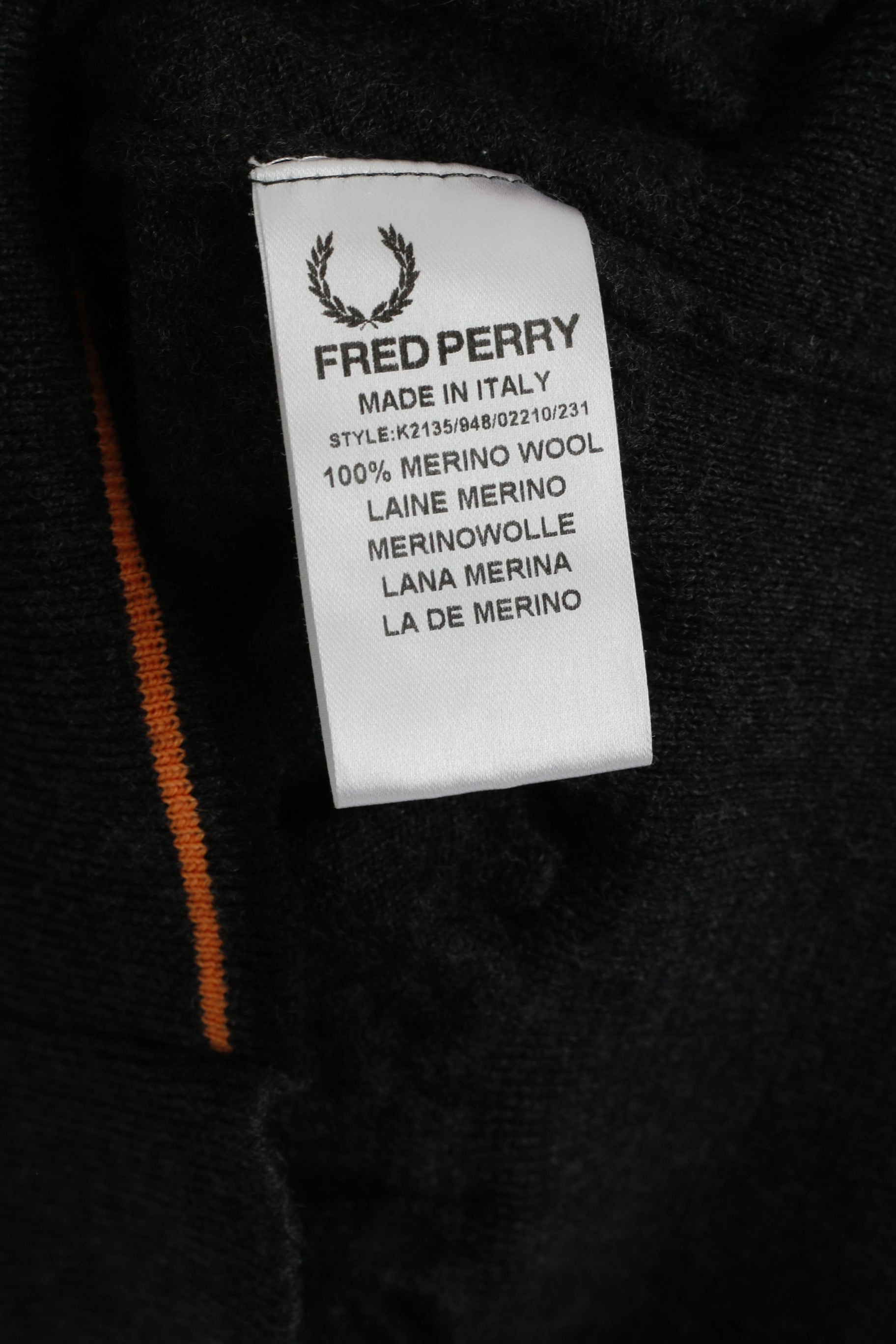 Fred Perry Boys 101cm 40" 12 Age Jumper Grey Merino Wool Classic Sweater