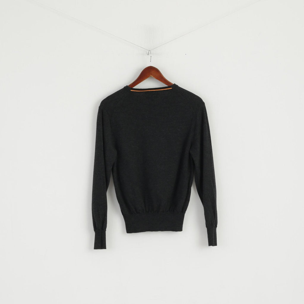 Fred Perry Boys 101cm 40" 12 Age Jumper Grey Merino Wool Classic Sweater