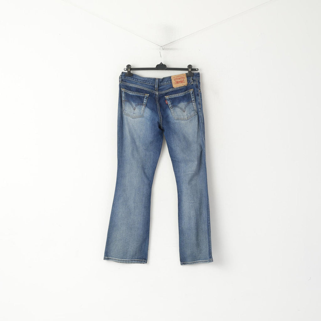 Levi's 529 Womens 32 Jeans Trousers Denim Cotton Navy Curve Bootcut Pants