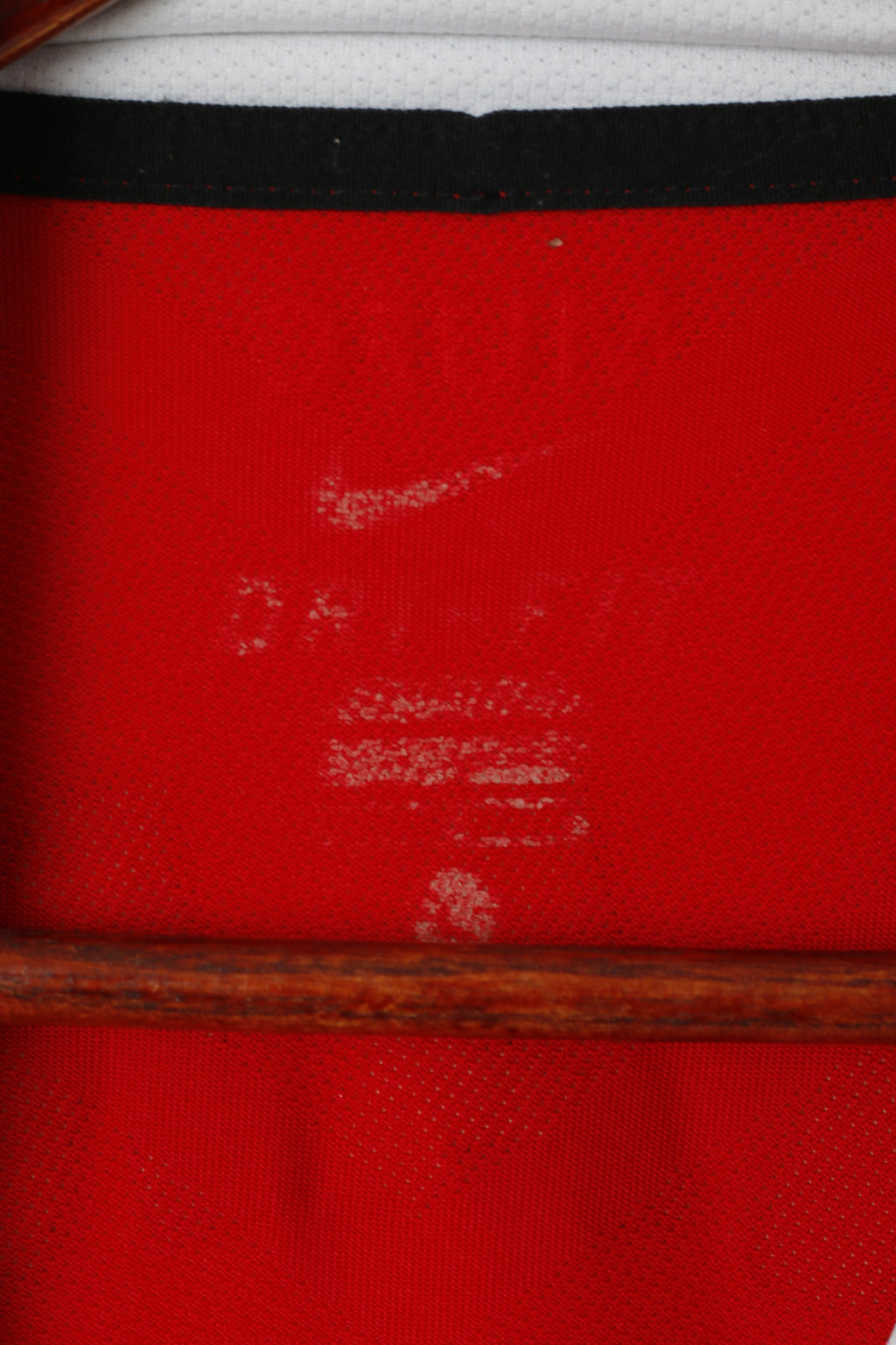 Polo Nike da uomo L rossa vintage Manchester United # 17 Nani maglia da calcio