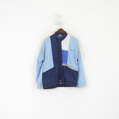 Adidas Men 174 M Jacket Blue Nylon Reflective Sportswear Zip Up Vintage Top