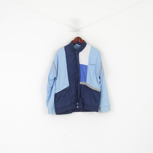Adidas Men 174 M Jacket Blue Nylon Reflective Sportswear Zip Up Vintage Top
