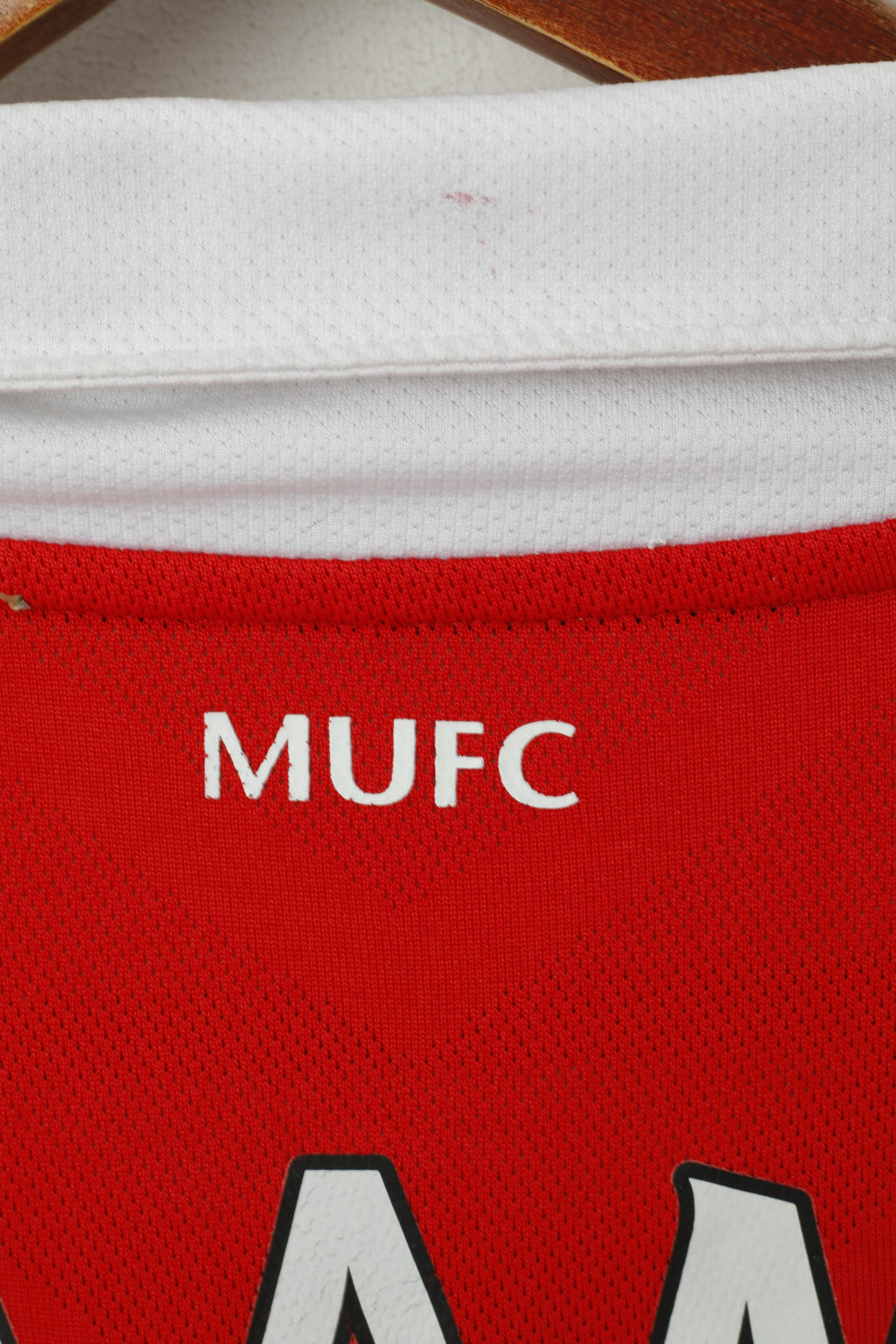 Polo Nike da uomo L rossa vintage Manchester United # 17 Nani maglia da calcio