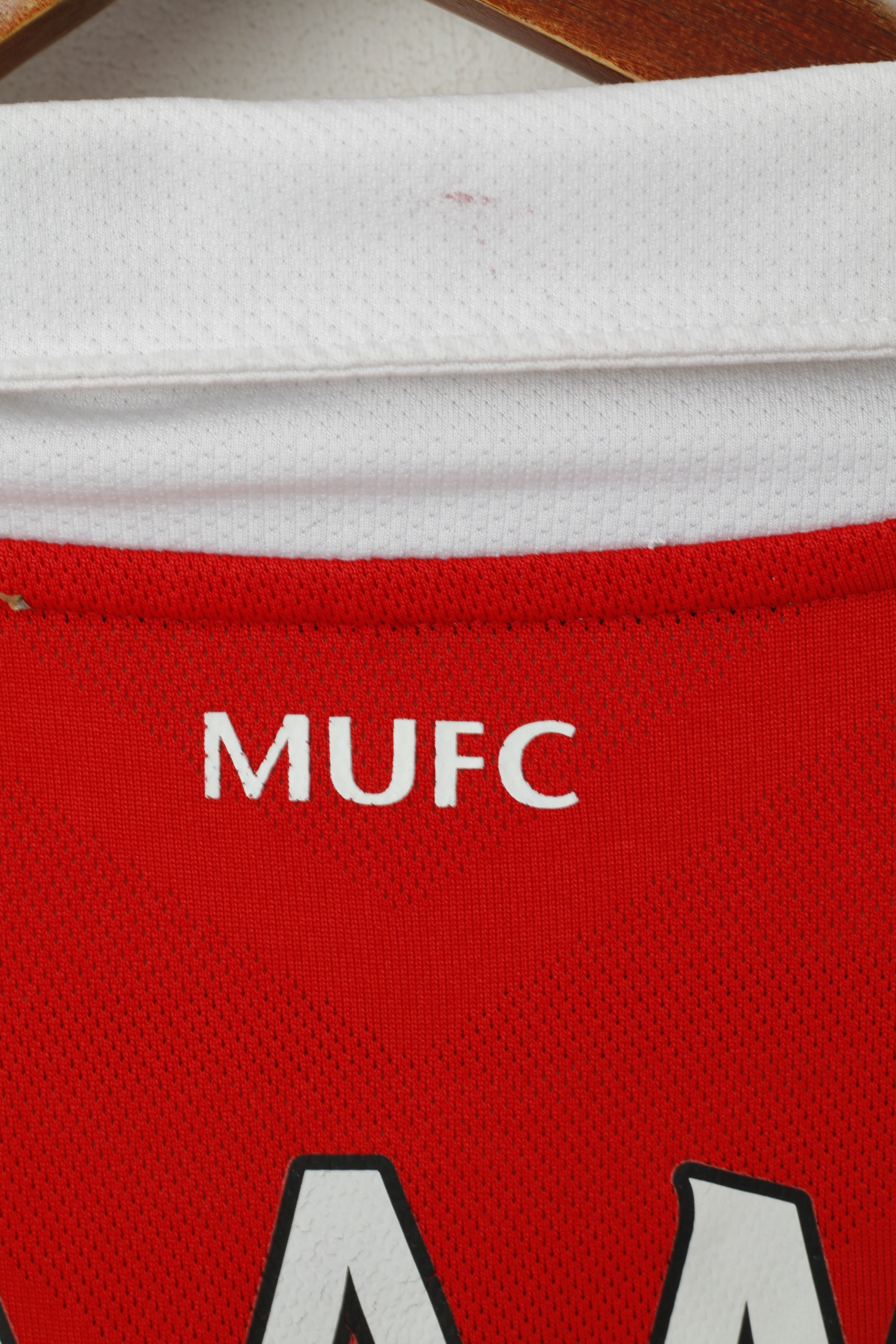 Polo Nike da uomo L rossa vintage Manchester United # 17 Nani maglia da calcio