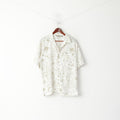 Quiksilver Men M Casual Shirt Cream Hawaii Surf Pocket Short Sleeve Top