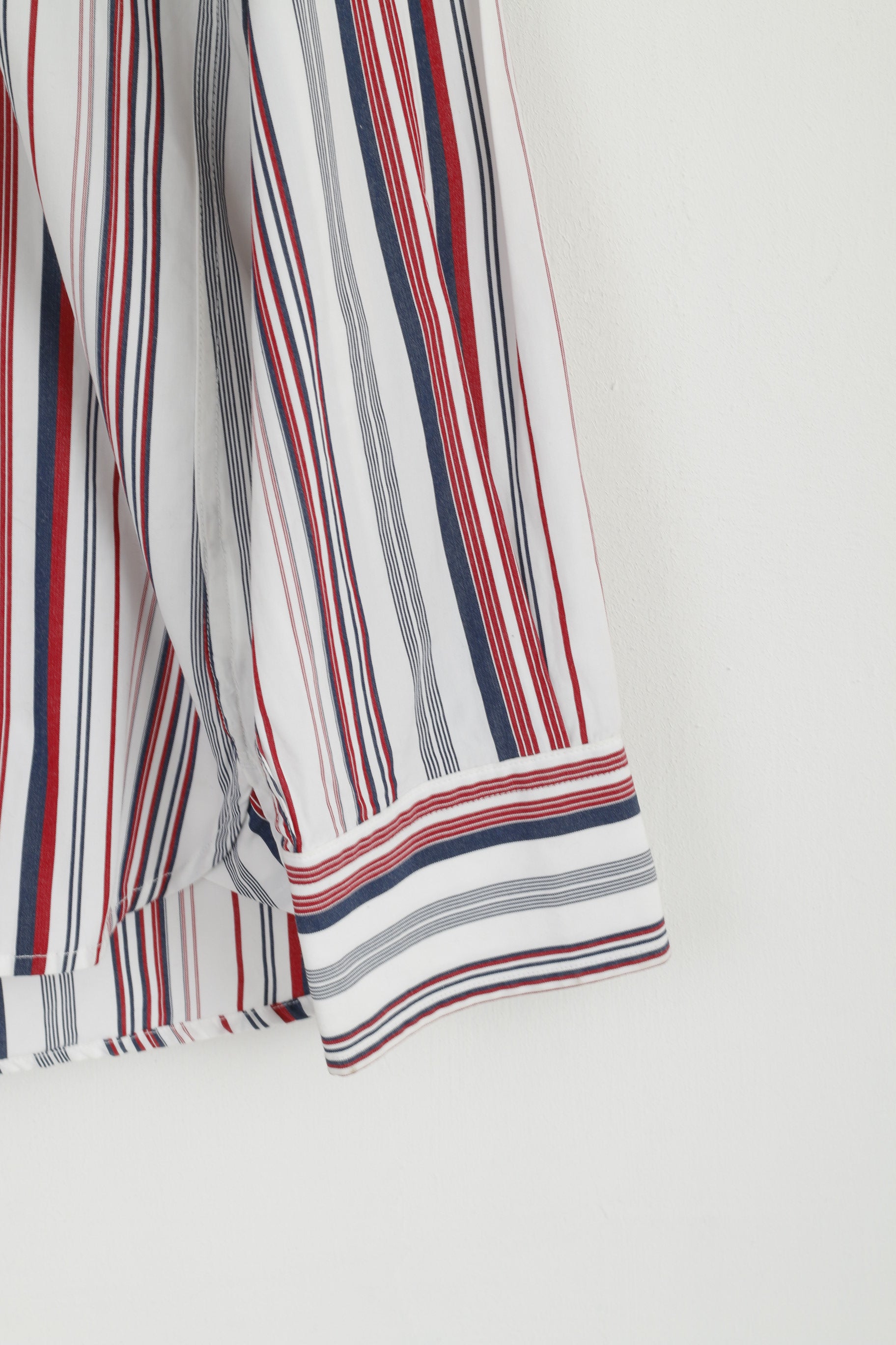 Tommy Hilfiger  Mens L Casual Shirt Striped Two Ply Cotton Long Sleeve Top