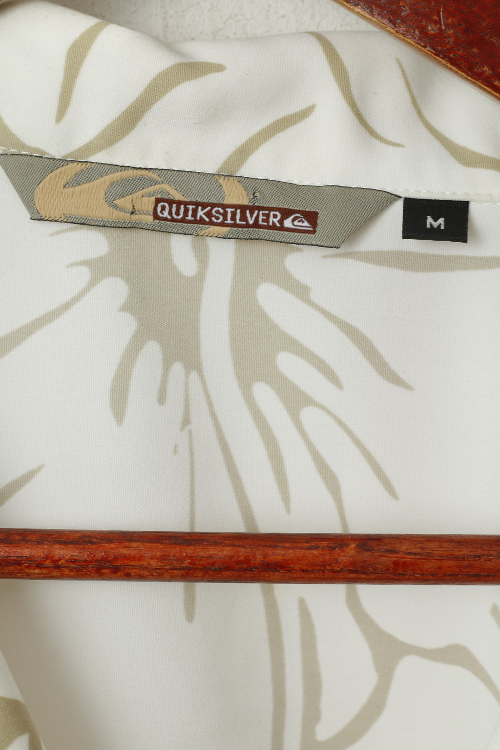 Quiksilver Uomo M Camicia Casual Crema Hawaii Surf Pocket Top Manica Corta