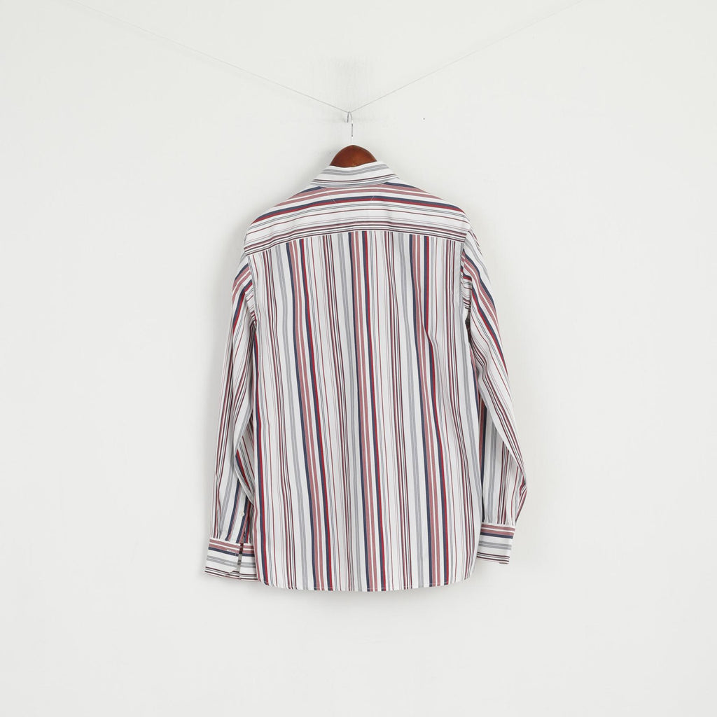 Tommy Hilfiger  Mens L Casual Shirt Striped Two Ply Cotton Long Sleeve Top