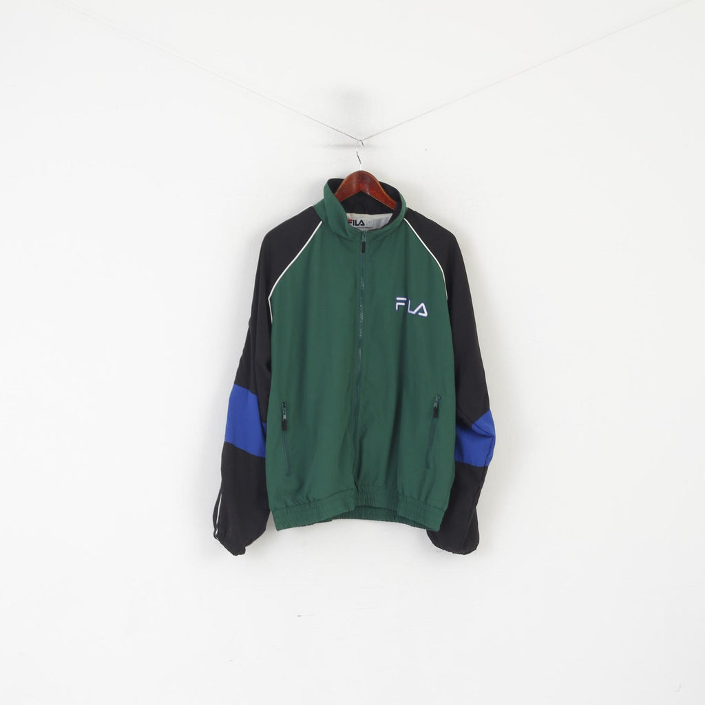 Fila Men L Jacket Green Bomber Sportswear Vintage Tennis Master