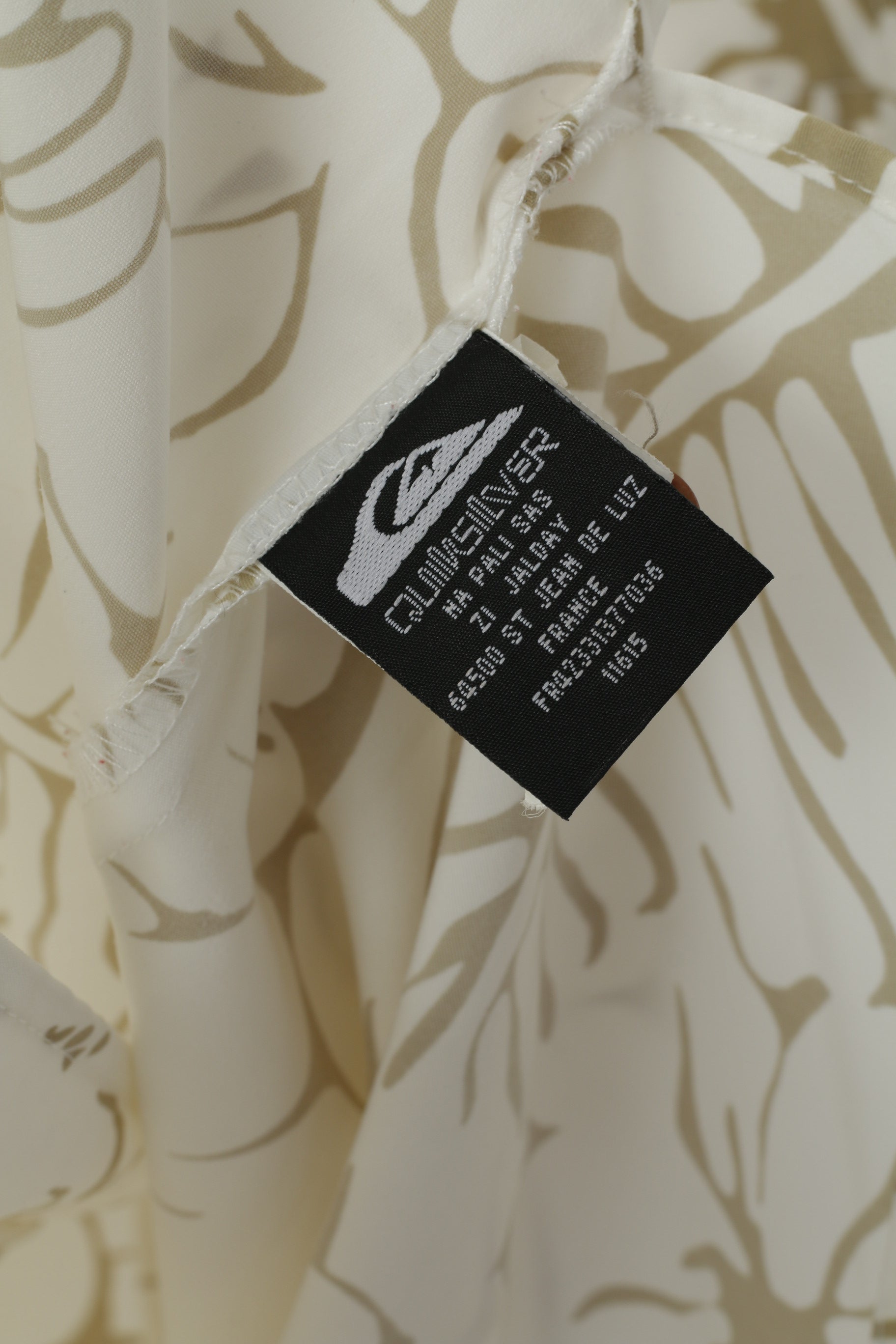 Quiksilver Uomo M Camicia Casual Crema Hawaii Surf Pocket Top Manica Corta