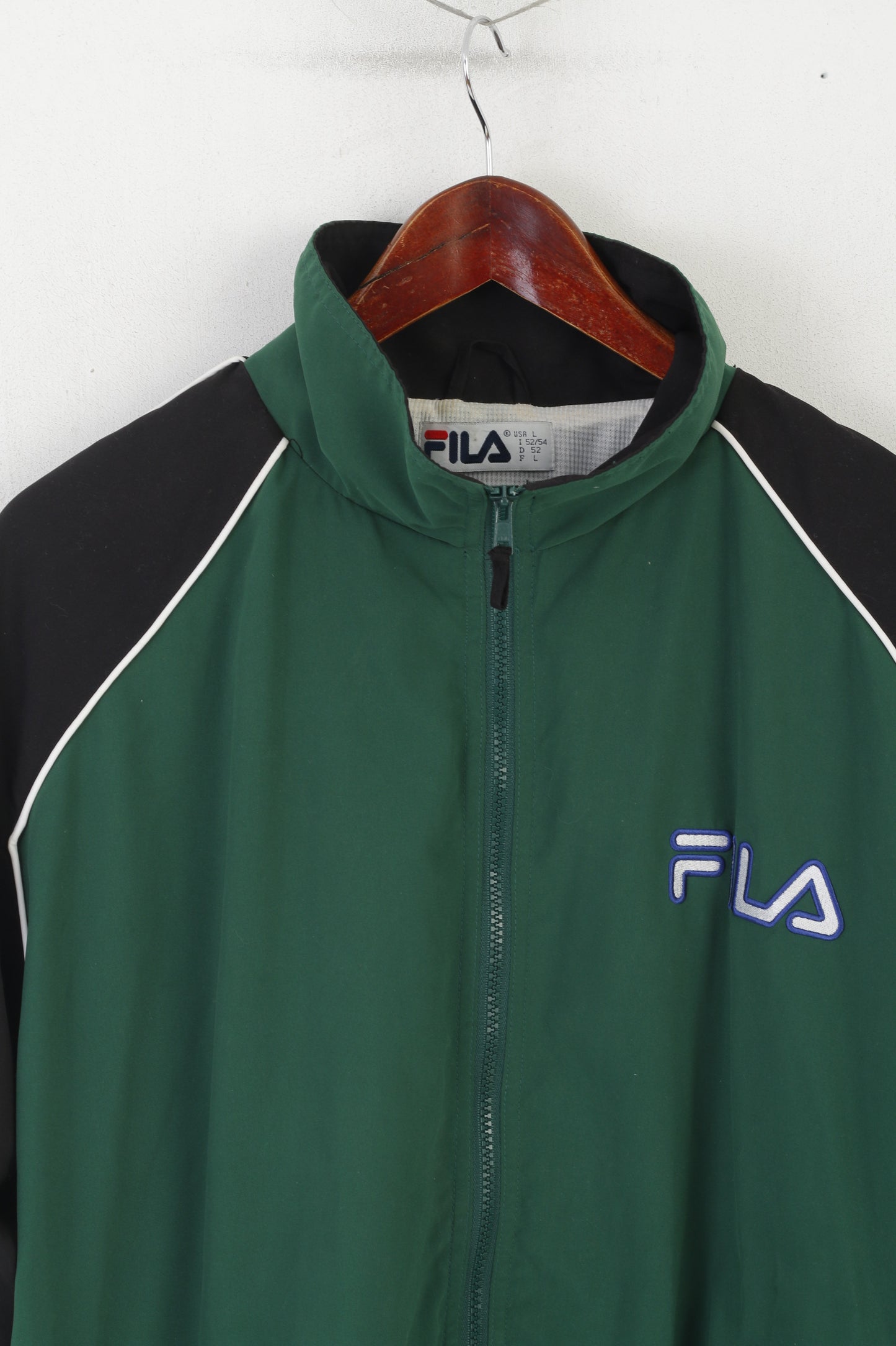 Fila Men L Jacket Green Bomber Sportswear Vintage Tennis Master Series Top