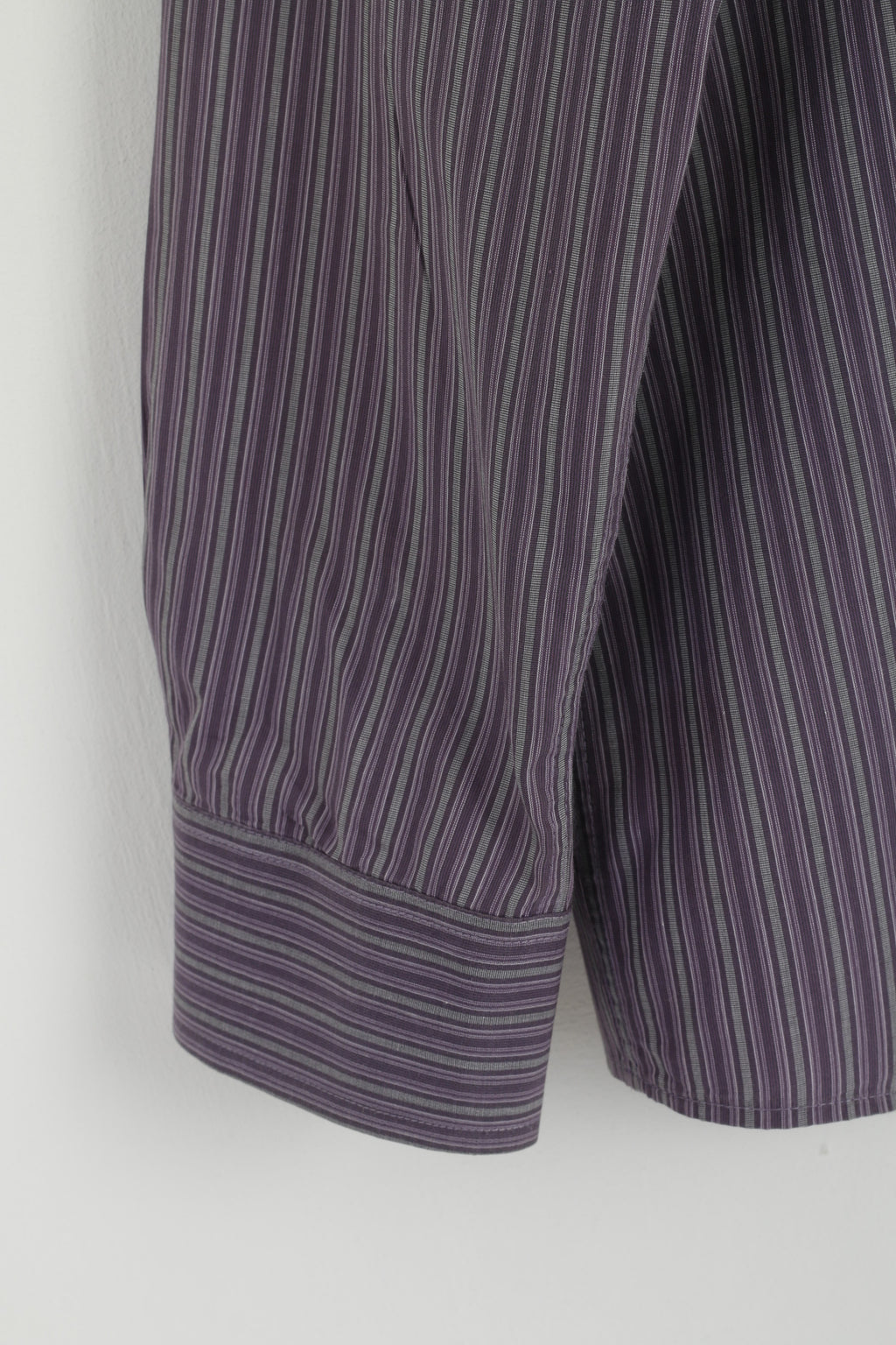 Kenneth Cole Chemise décontractée pour homme en coton rayé violet à manches longues