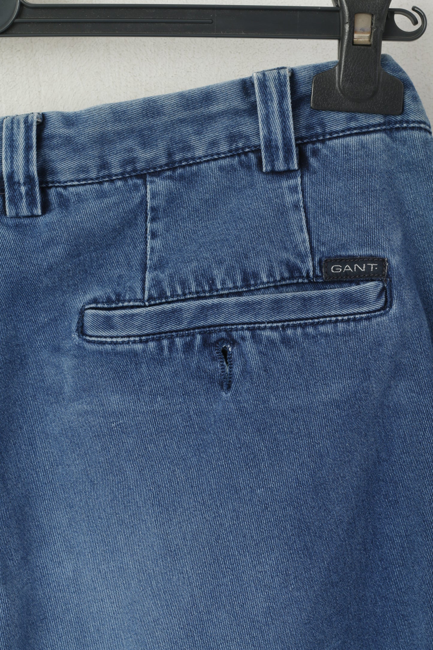 Gant Men 36 52 Jeans Trousers Navy Cotton Straight Leg Classic Soft Pants