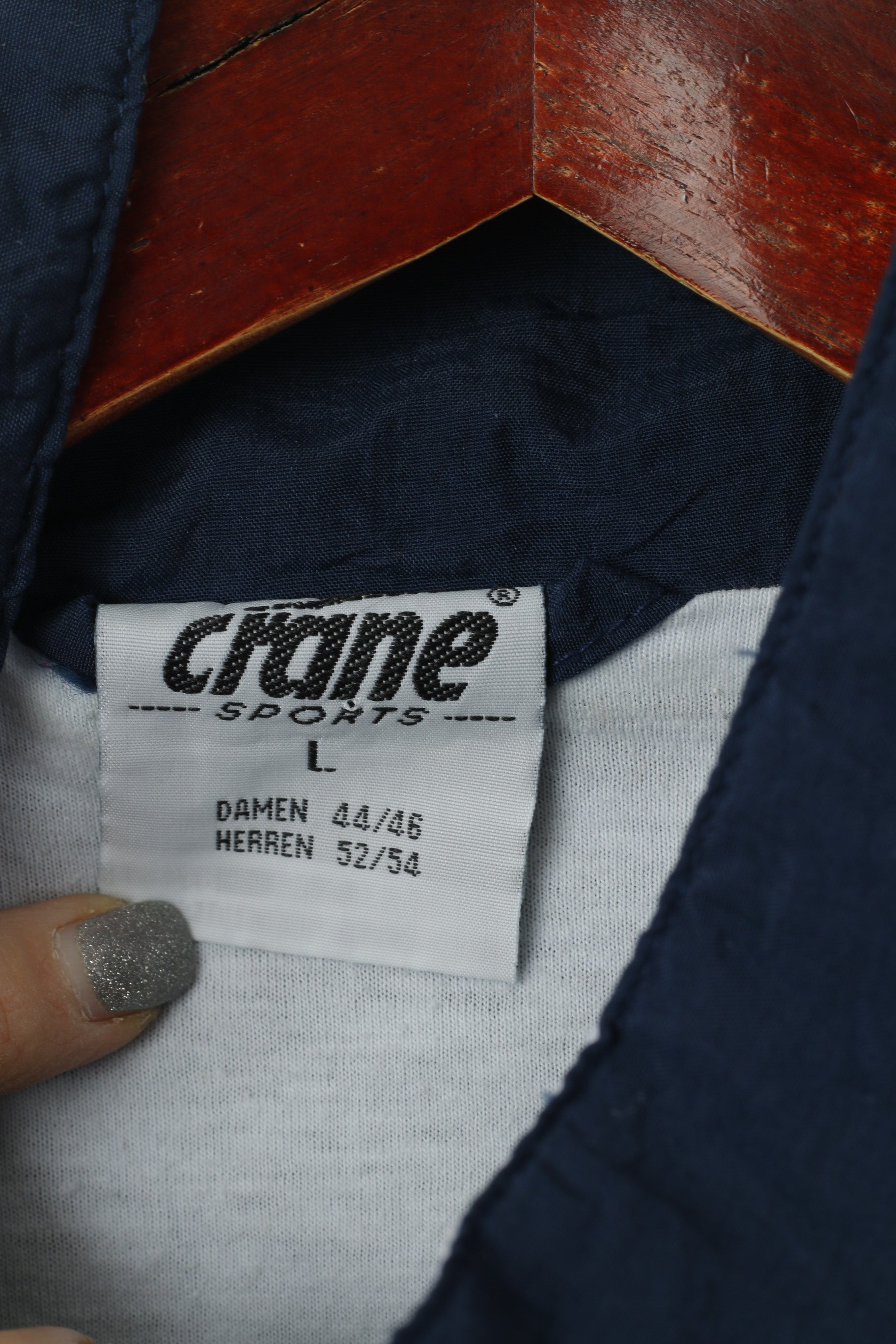 Crane Sports Men L Tracksuit Navy Nylon  Activewear Track Bottoms Jacket Set