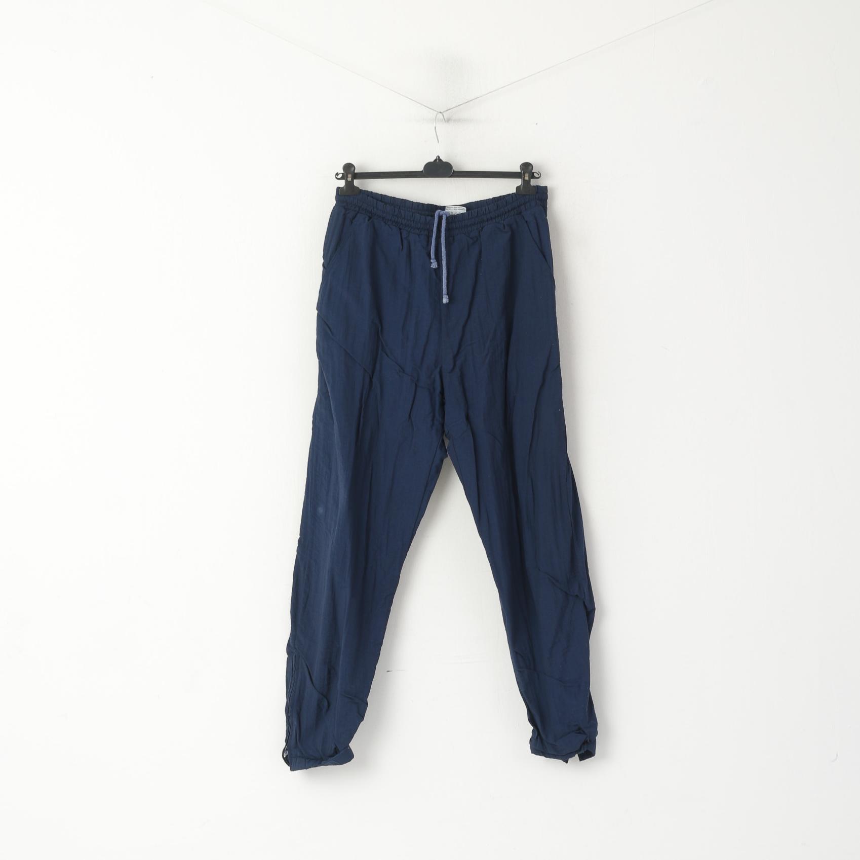 Crane Sports Men L Tracksuit Navy Nylon  Activewear Track Bottoms Jacket Set