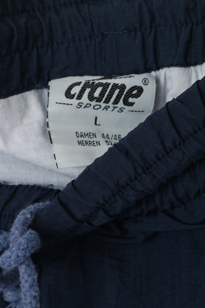 Crane Sports Men L Tracksuit Navy Nylon  Activewear Track Bottoms Jacket Set
