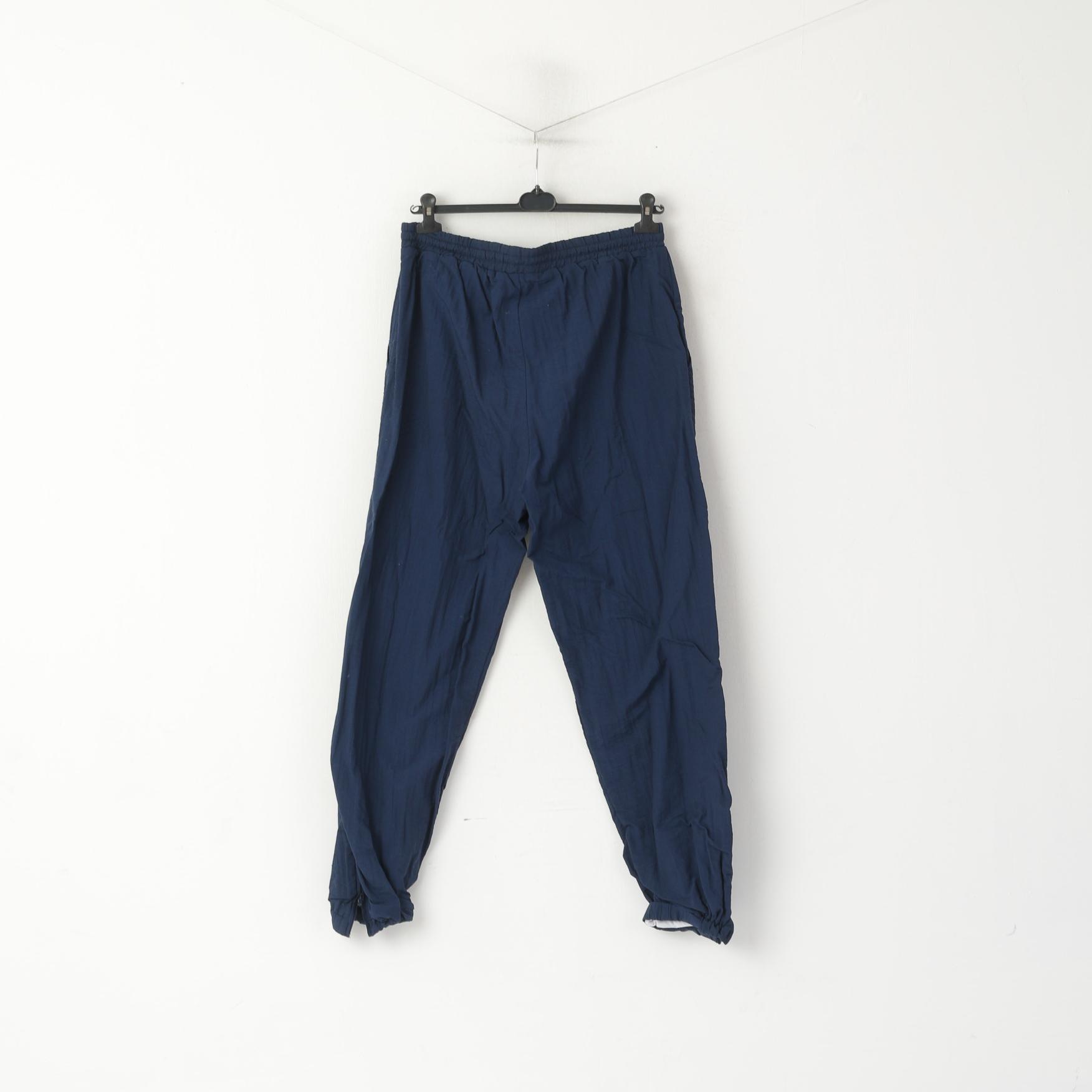 Crane Sports Men L Tracksuit Navy Nylon  Activewear Track Bottoms Jacket Set