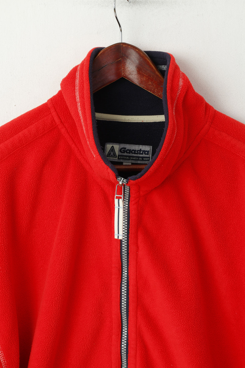 Gaastra Men XXL Fleece Top Red Full Zipper Pockt Casual Sport Sweatshirt