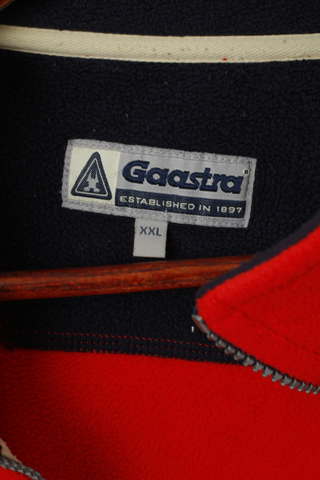 Gaastra Men XXL Fleece Top Red Full Zipper Pockt Casual Sport Sweatshirt