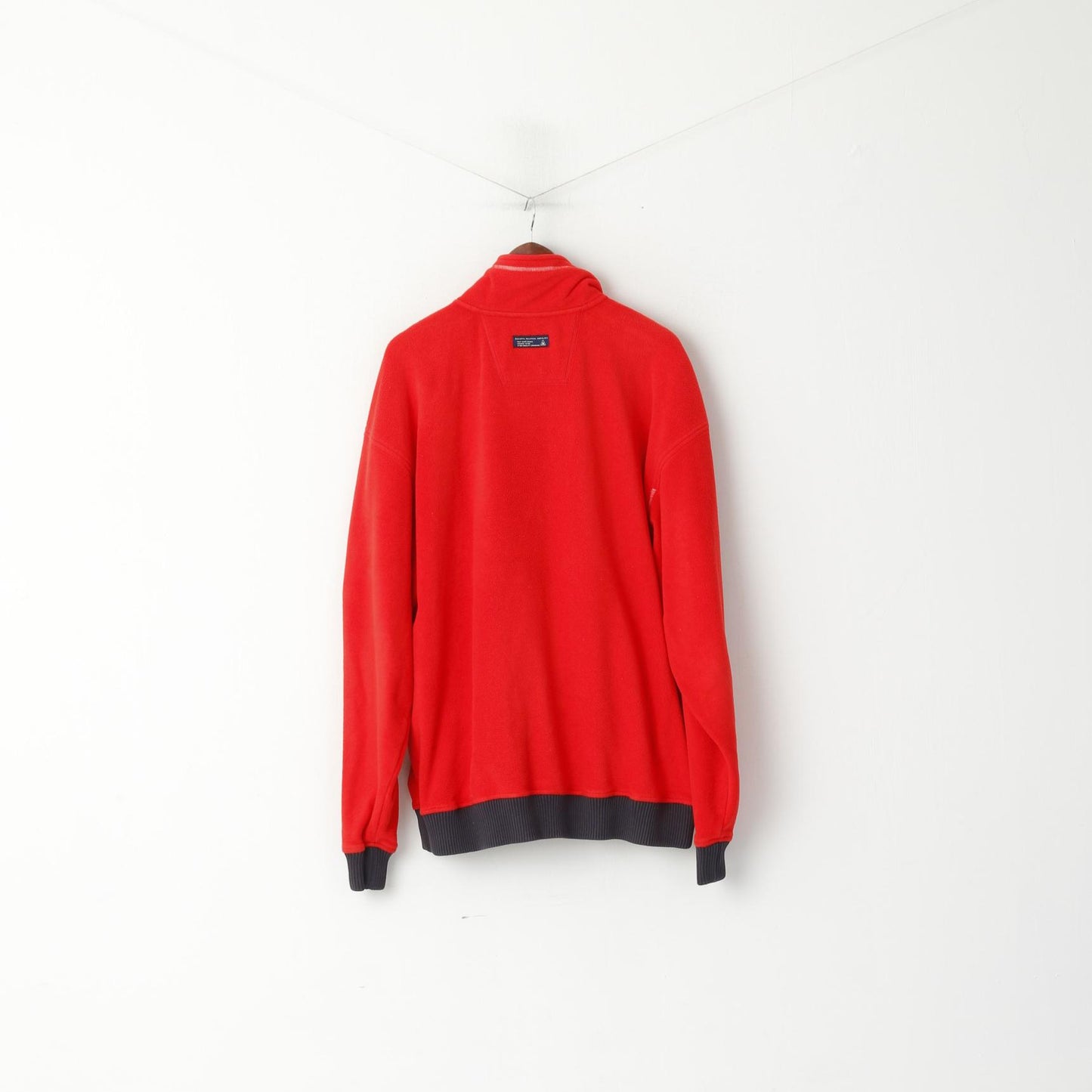 Gaastra Men XXL Fleece Top Red Full Zipper Pockt Casual Sport Sweatshirt