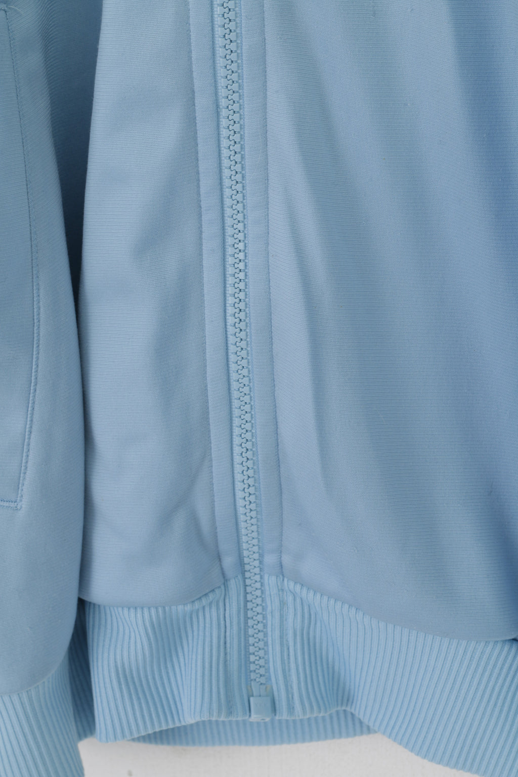 Adidas Homme 42/44 186 XL Sweat Bleu Clair Vintage Brillant Zip Up Oldschool Top