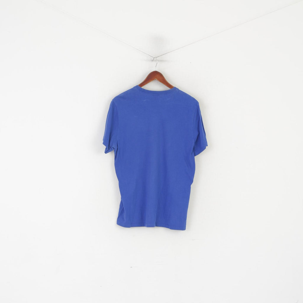 Paul Smith Homme L (M) Chemise Bleu Coton Graphique Logo Vintage Ras Du Cou Haut