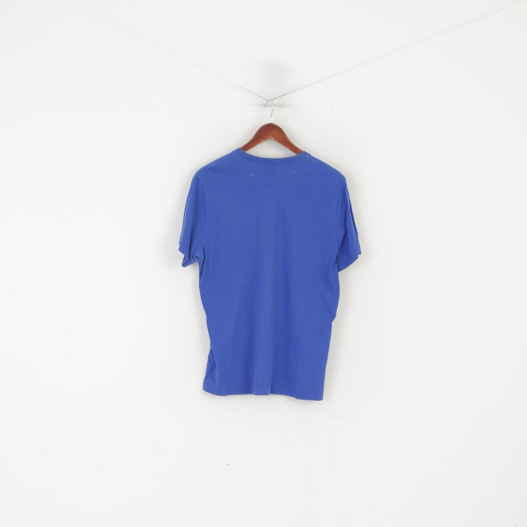 Paul Smith Homme L (M) Chemise Bleu Coton Graphique Logo Vintage Ras Du Cou Haut