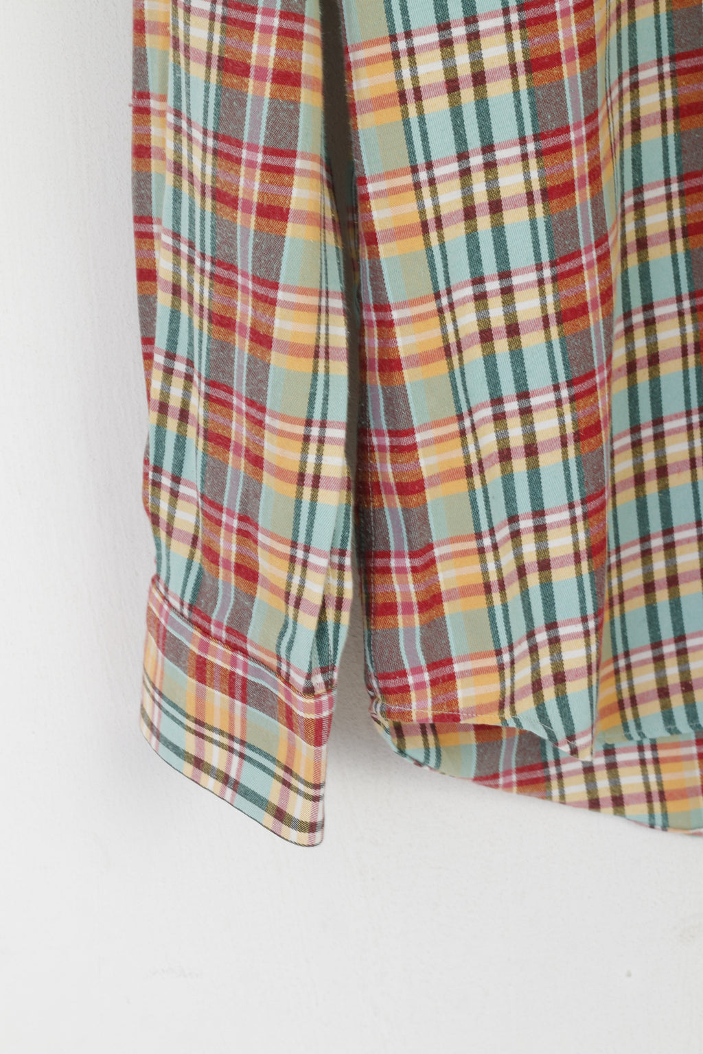 Montepicaza Men 2 S Casual Shirt Green Check Cotton Flanel Long Sleeve Top