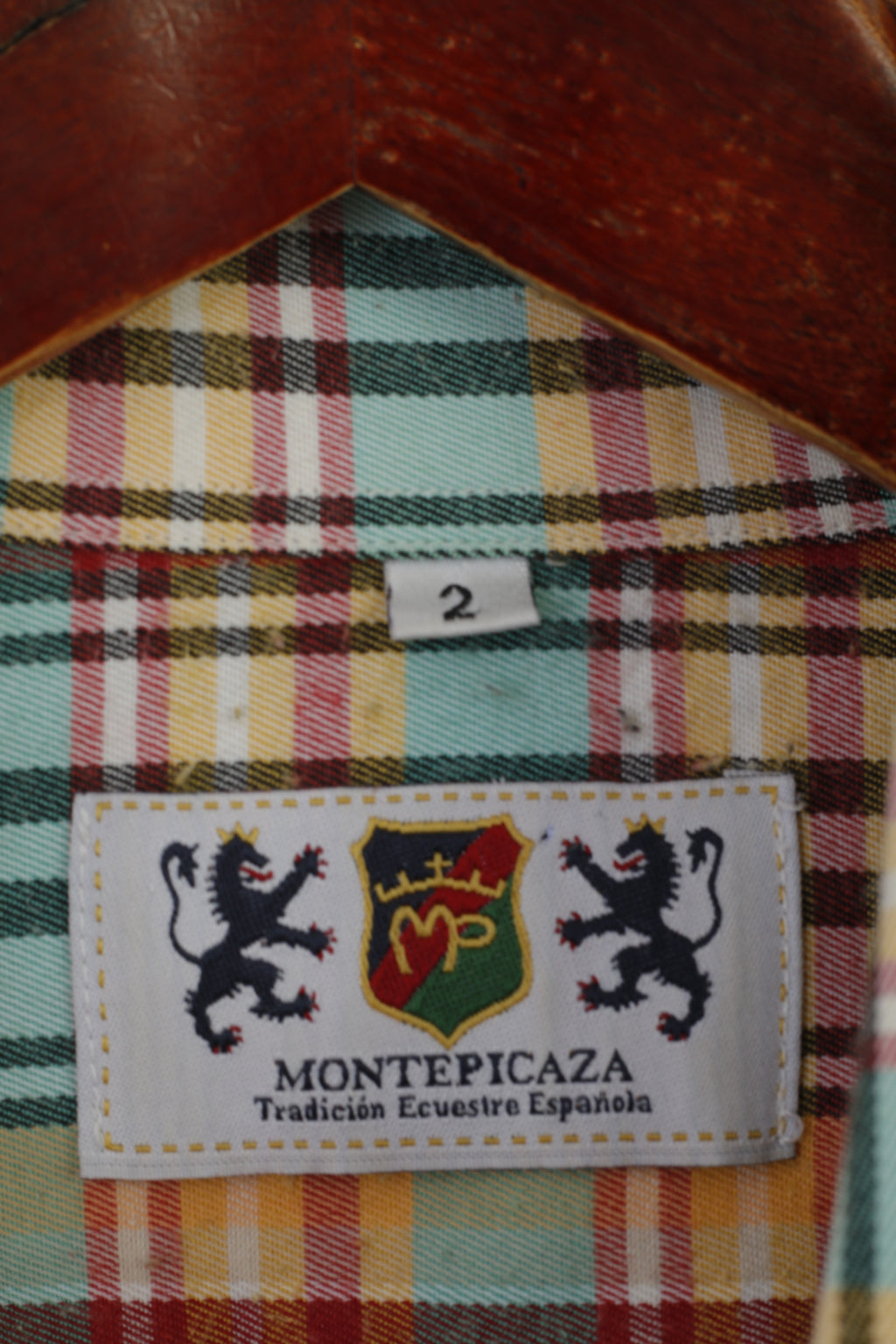 Montepicaza Men 2 S Casual Shirt Green Check Cotton Flanel Long Sleeve Top