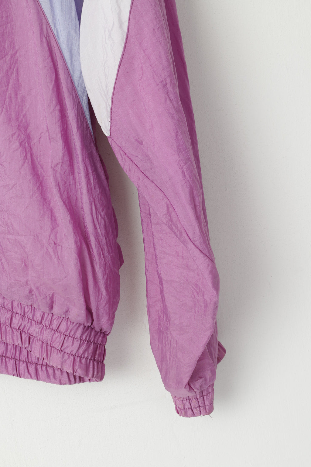 Verve Giacca da uomo L Track Top Rosa lucido Vintage Zip Up Nylon Festival Active Unisex Top