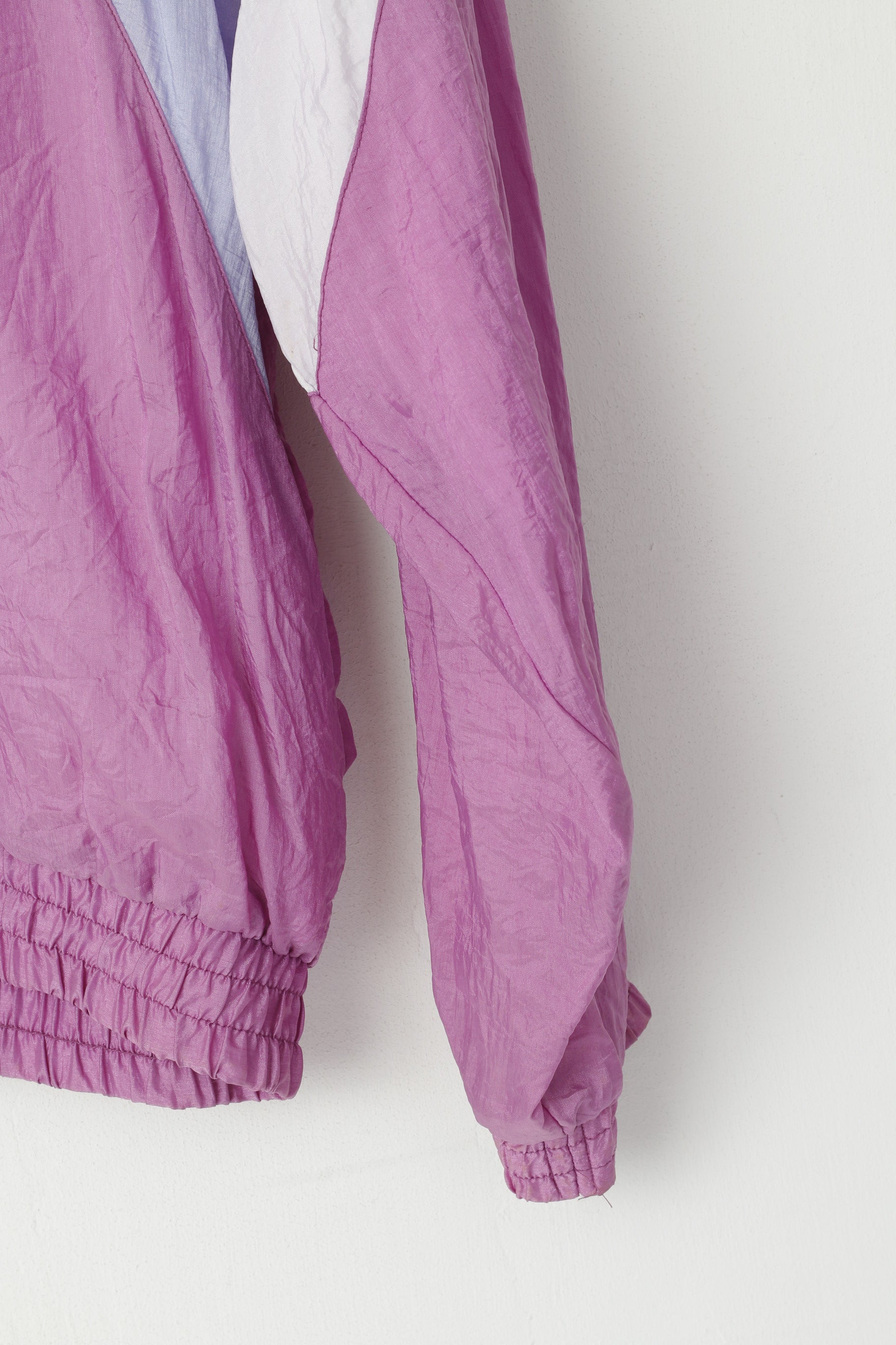 Verve Giacca da uomo L Track Top Rosa lucido Vintage Zip Up Nylon Festival Active Unisex Top