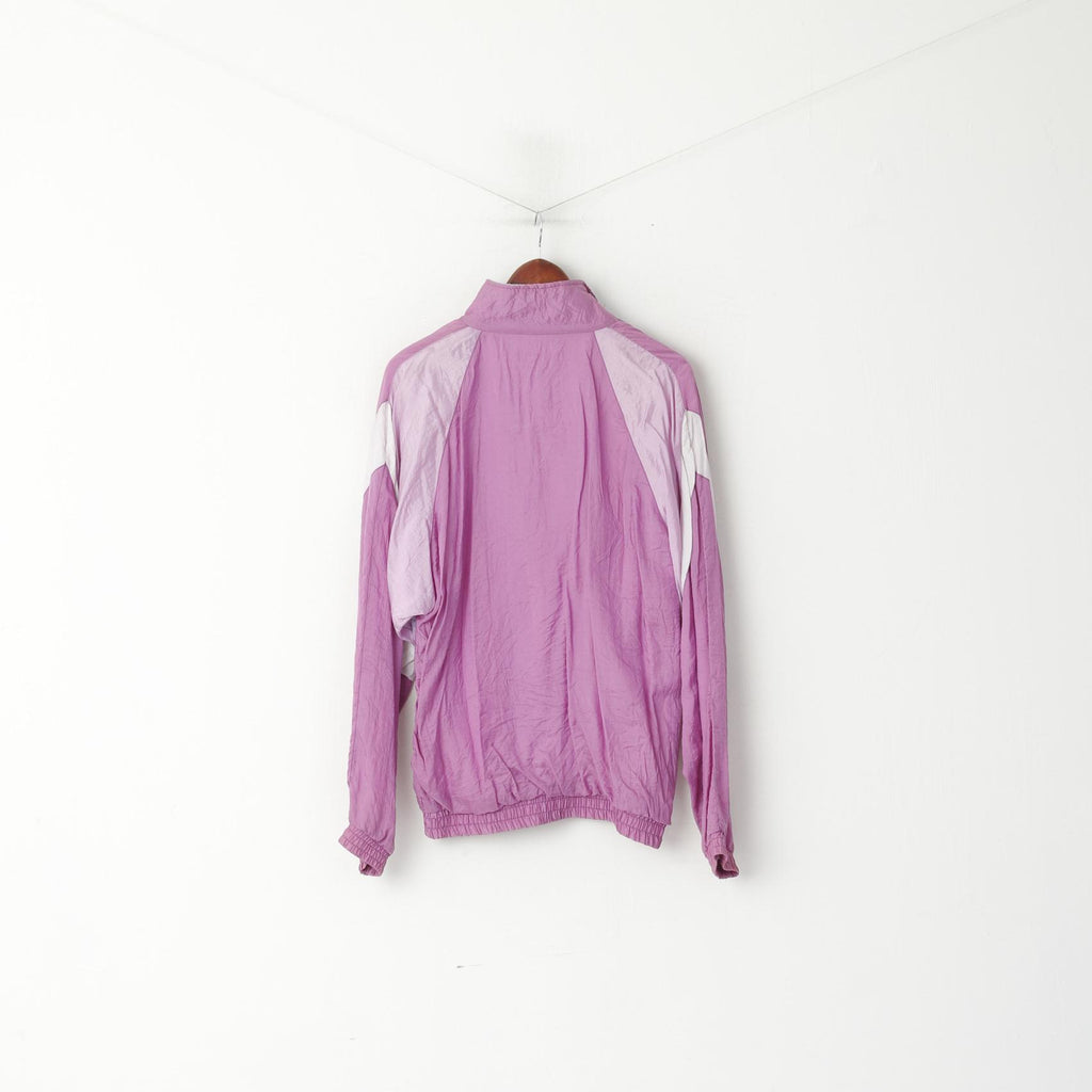 Verve Giacca da uomo L Track Top Rosa lucido Vintage Zip Up Nylon Festival Active Unisex Top