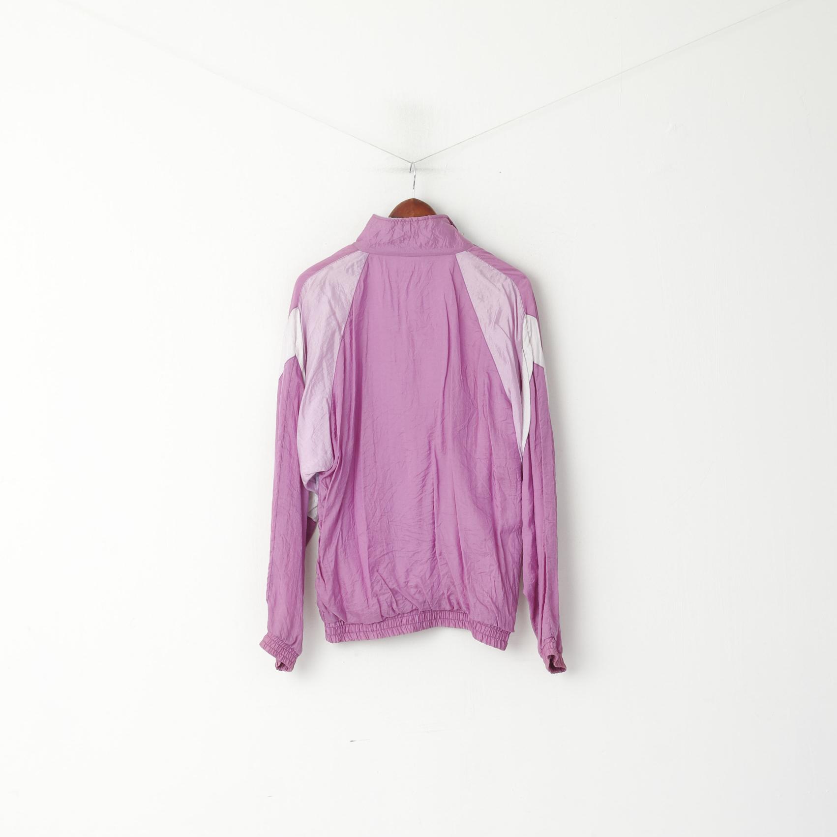 Verve Giacca da uomo L Track Top Rosa lucido Vintage Zip Up Nylon Festival Active Unisex Top