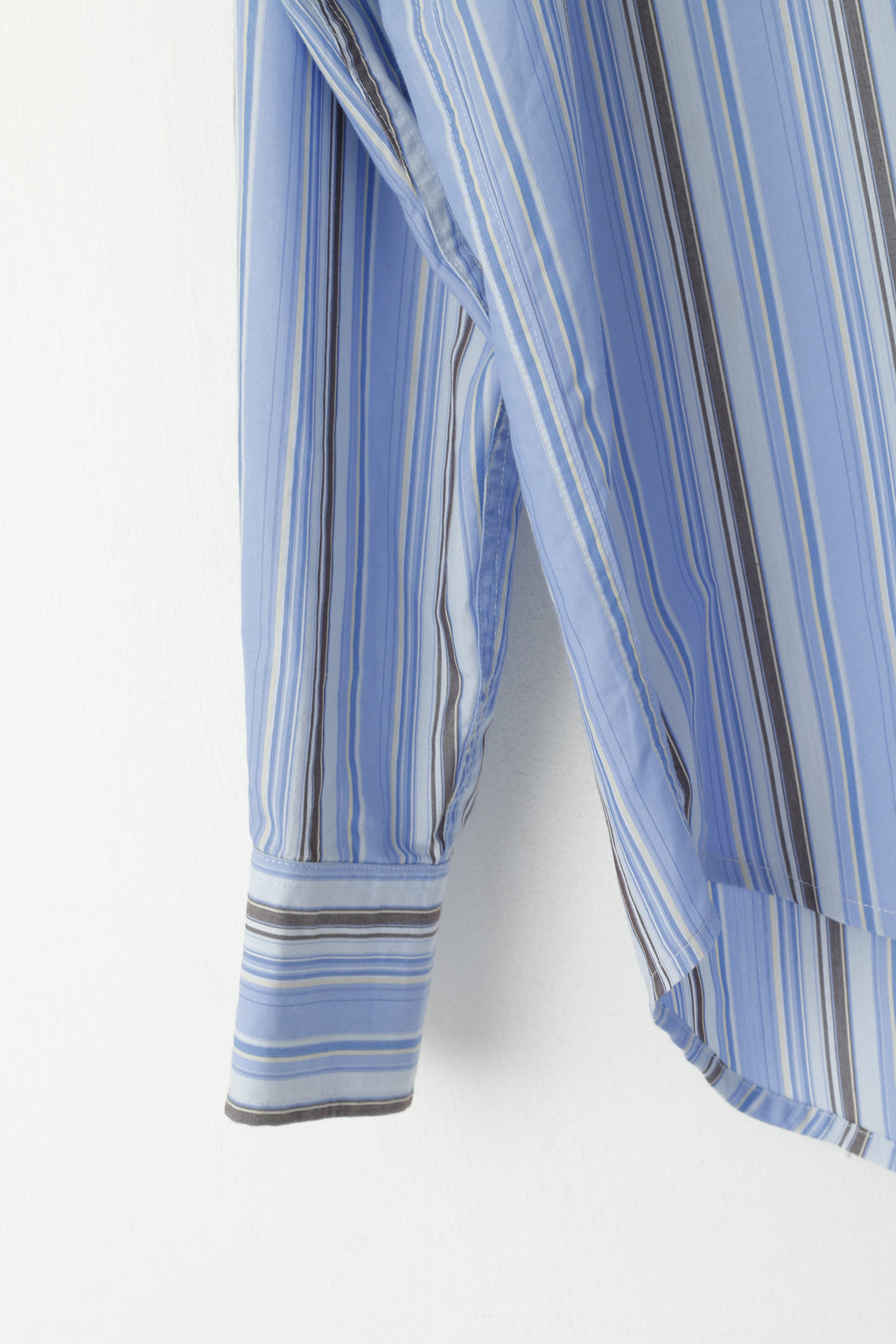 Joe Browns Camicia casual da uomo L Top classico a maniche lunghe in cotone a righe blu