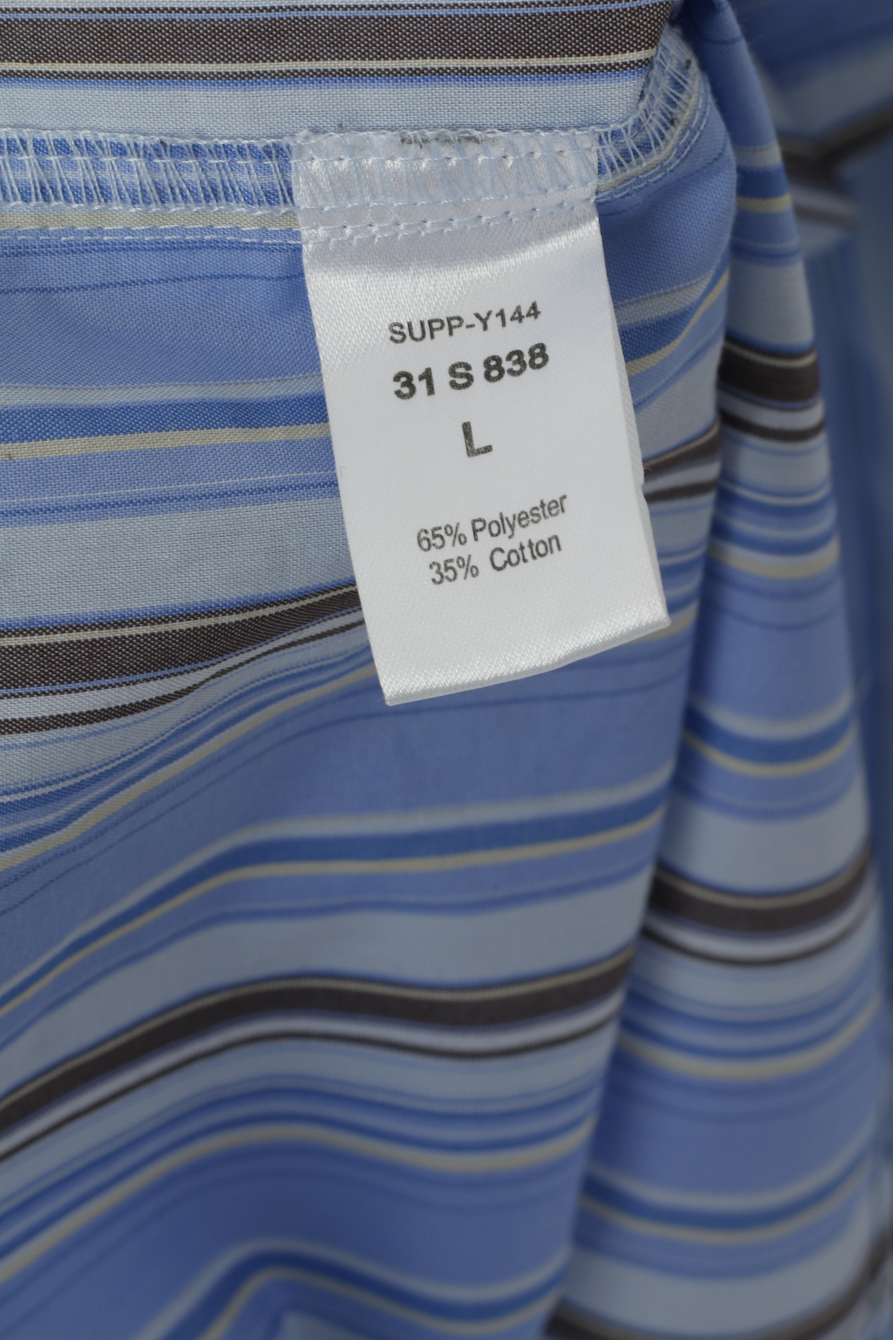 Joe Browns Camicia casual da uomo L Top classico a maniche lunghe in cotone a righe blu