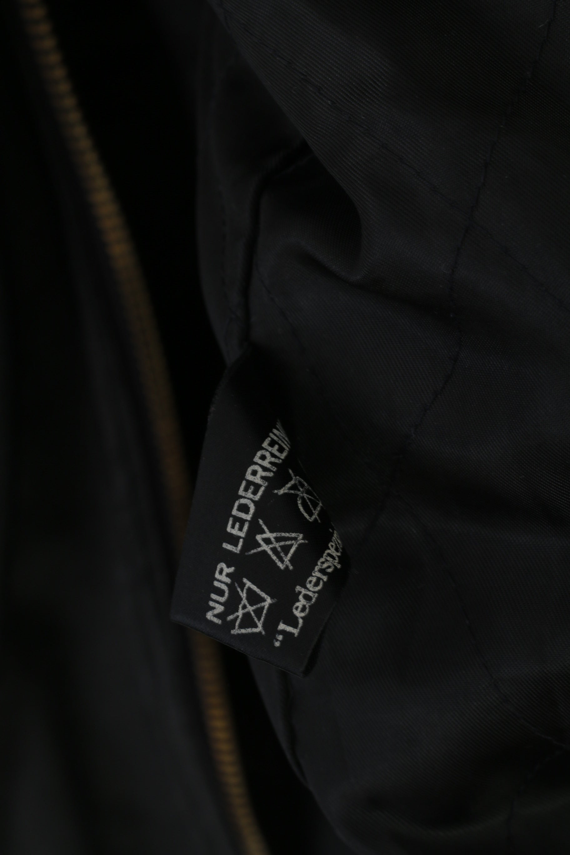 Wing Hing Men 56 XL Jacket Black Leather Bomber Vintage Zip Up Classic Top