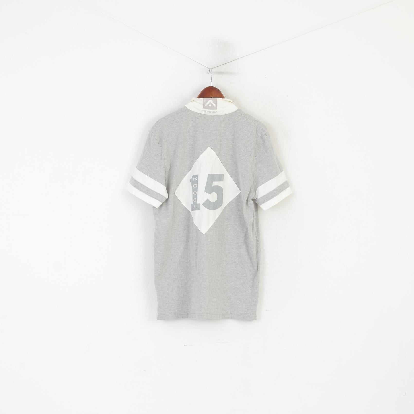 Polo Kooga da uomo XL in cotone grigio Brothers in ArmsTop da rugby vintage Pure Spirit