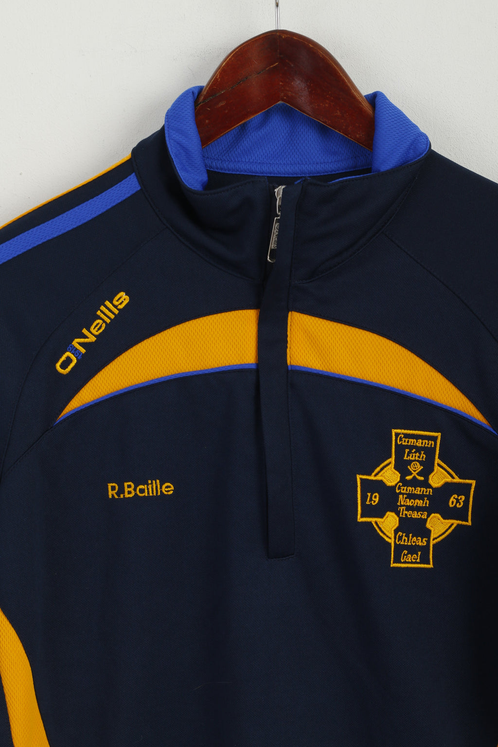 O'Neills Sweat-shirt pour hommes Bleu marine Col zippé Cumann Luth Gaelic GAA Haut de sport